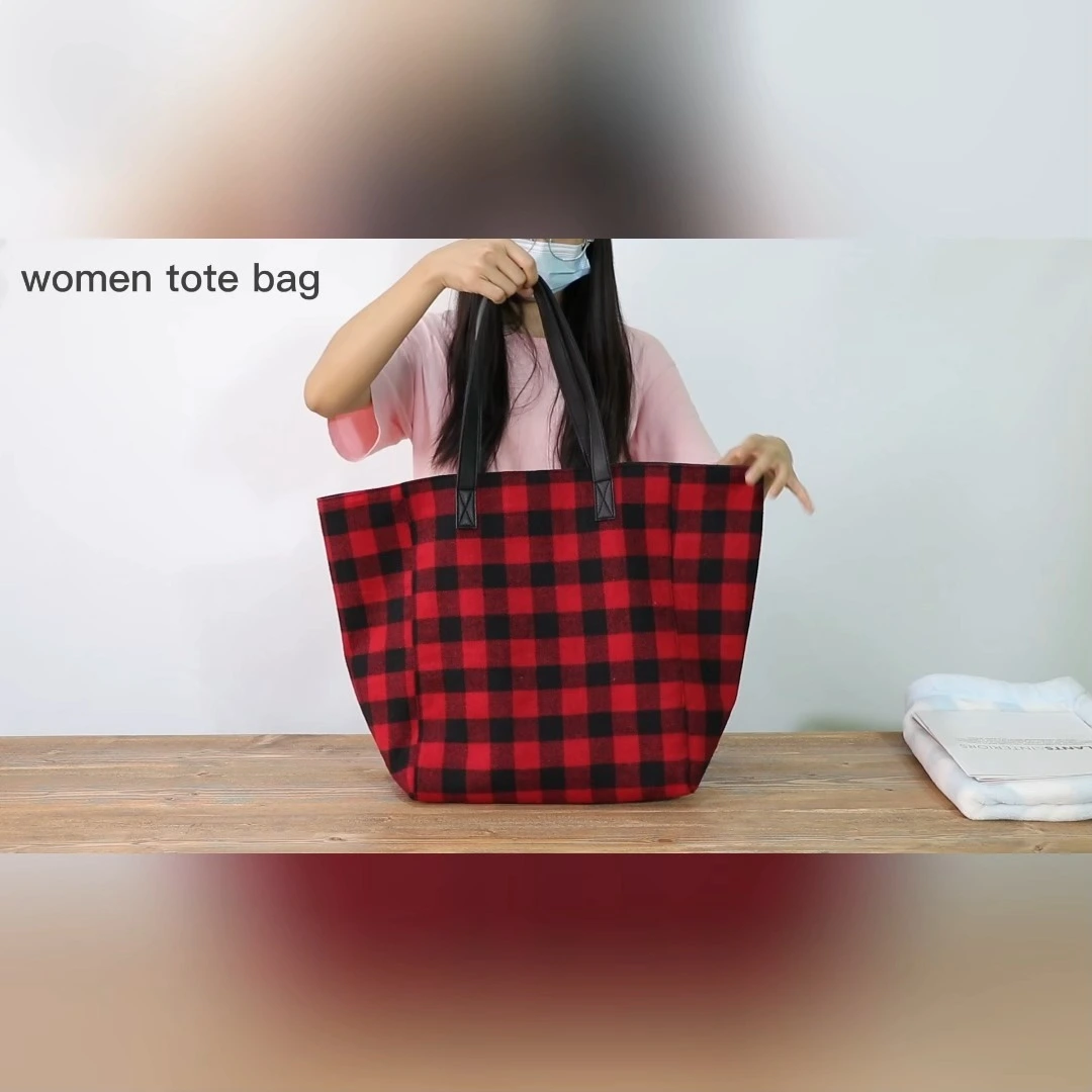 Custom tote bag checkerboard shoulder bag for women 1