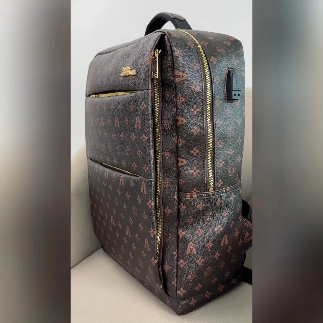 Smart waterproof notebook inter layer bag leather business laptop backpack for men 1