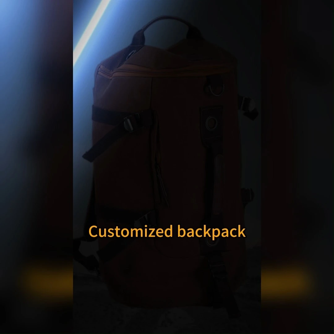 Outdoor hiking weekender travel canvas duffel bag backpack 1