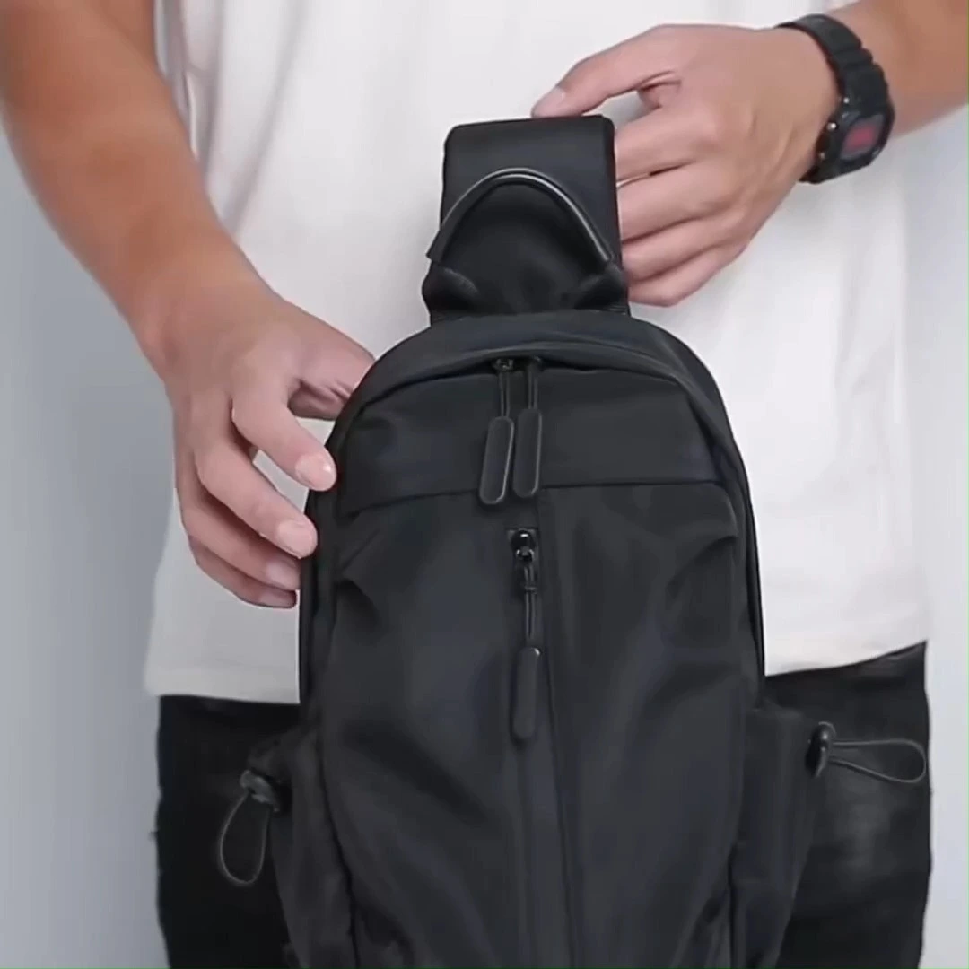 Over the shoulder cross chest sling bag for men fashionable crossbody bag black 1