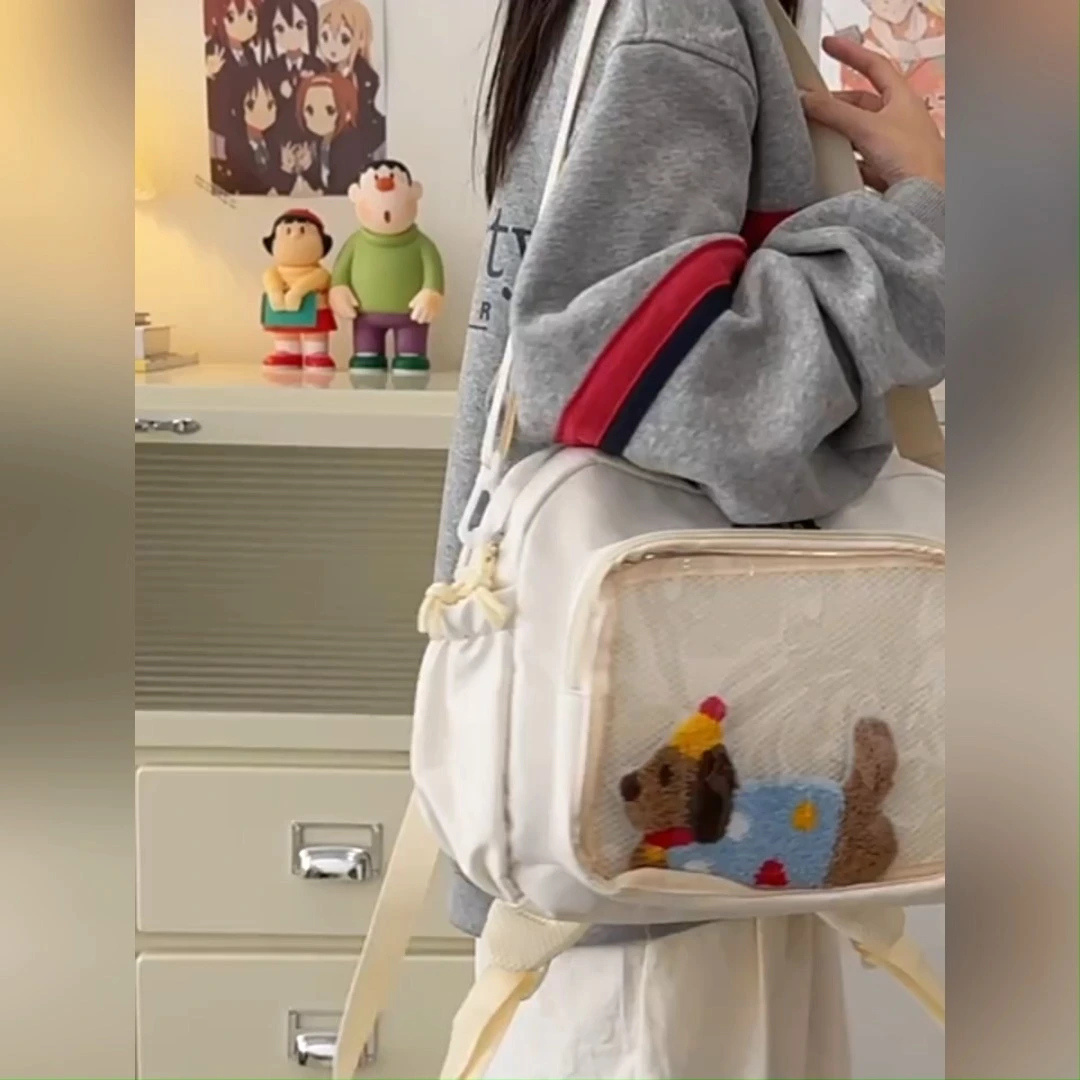 Épingles personnalisées Affichage de l'école ITA Sac à dos Sac à bandoulière rose 1