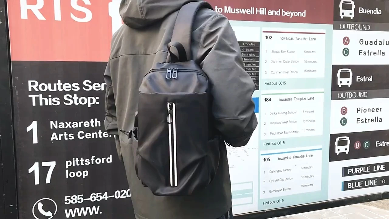 Borsa a tracolla nera da uomo, borsa a tracolla per uomo 1