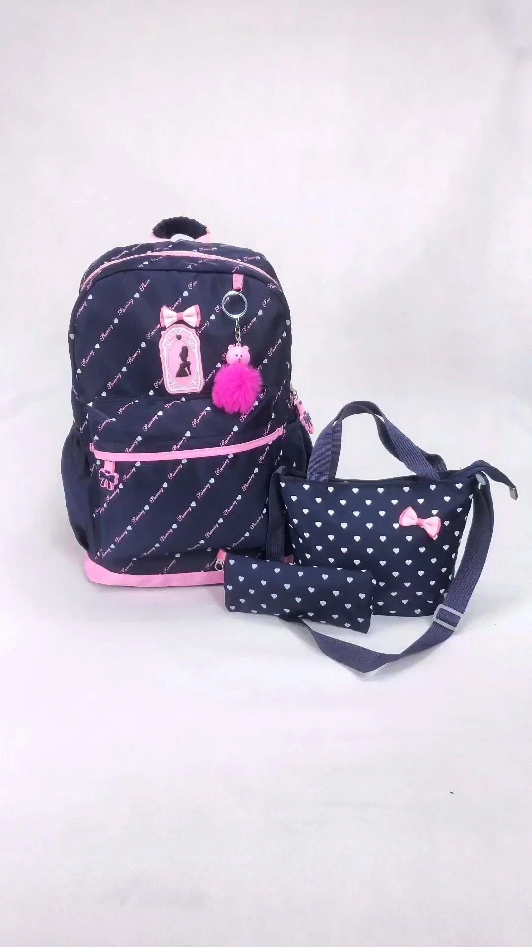3-Piece Girls School Bag Set - Cute Backpack for Girls 1