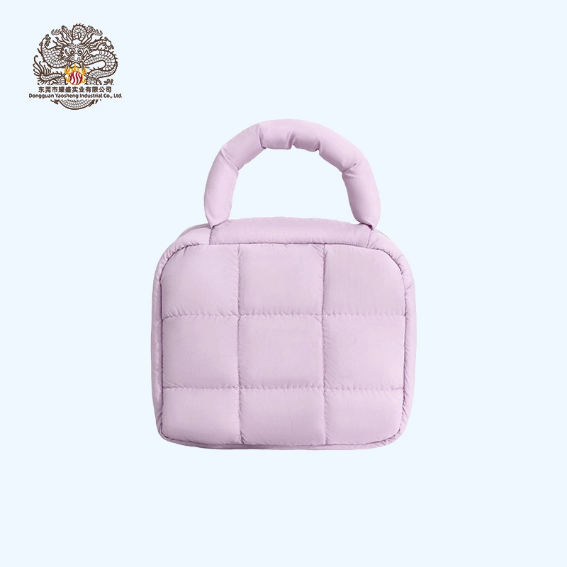 Plush Puffy Makeup Bag - Quilted Cosmetic Organizer with Zipper Pouch for Travel 1