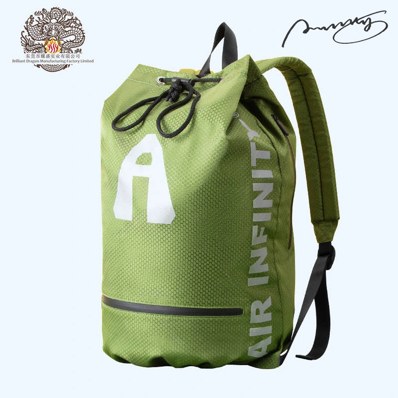 Air Infinity Foldable drawstring gym sports basketball backpack green 1