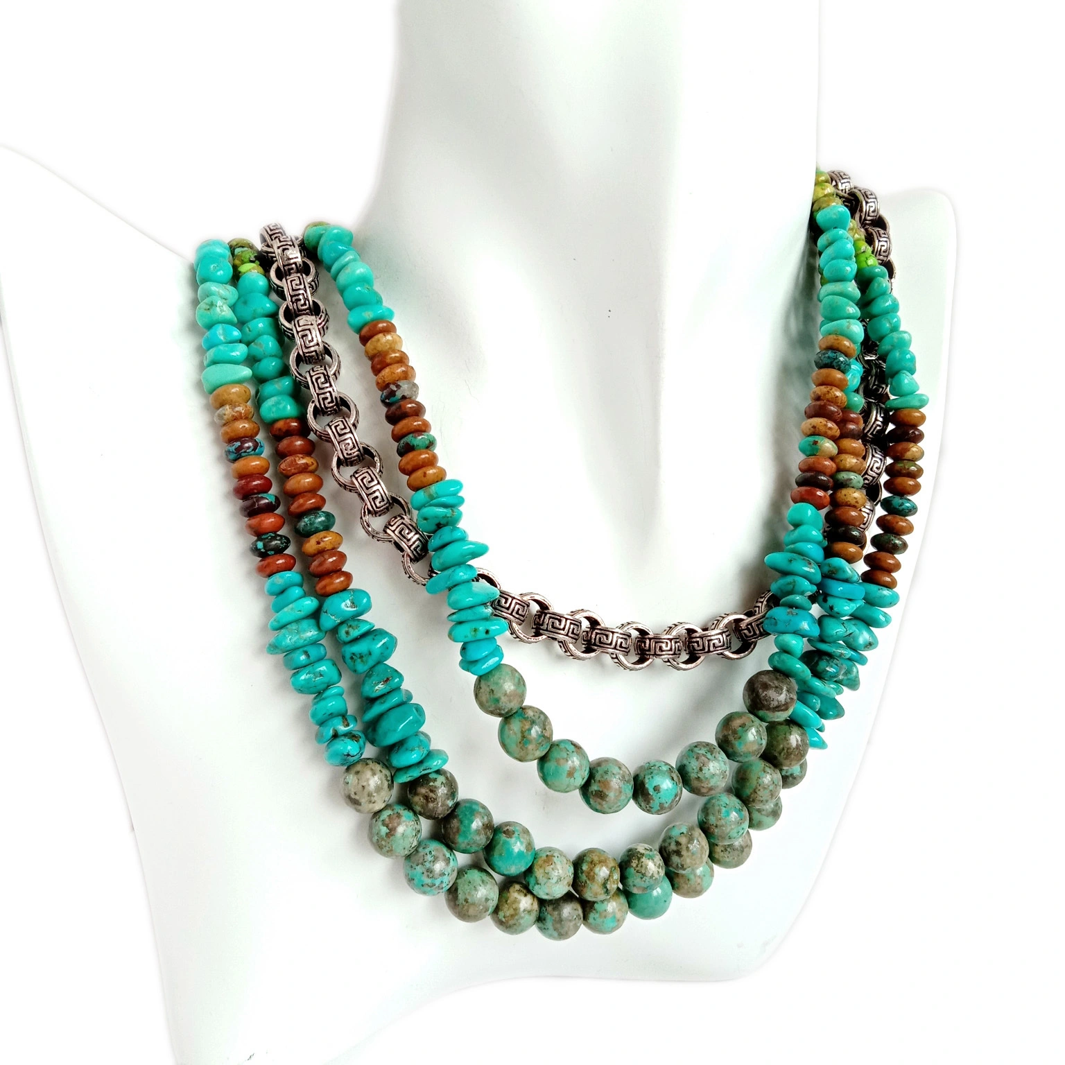 Nhazi Pụrụ Iche Abụọ eriri olu Turqupose Round Beads Chips na Rondelle n'ịdịmma dị iche iche 1