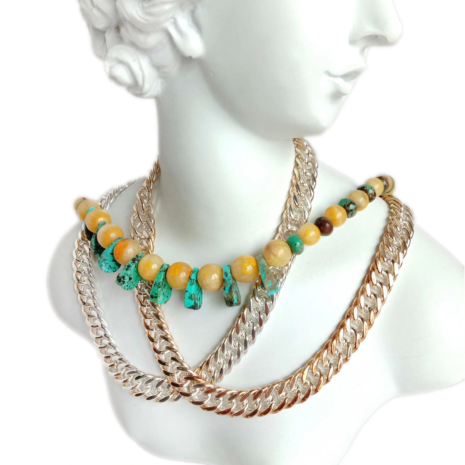 Turquoise bumblebee dabiici ah 16inch silsiladda ugu yar ee Katiinad Dabiiciga ah 1