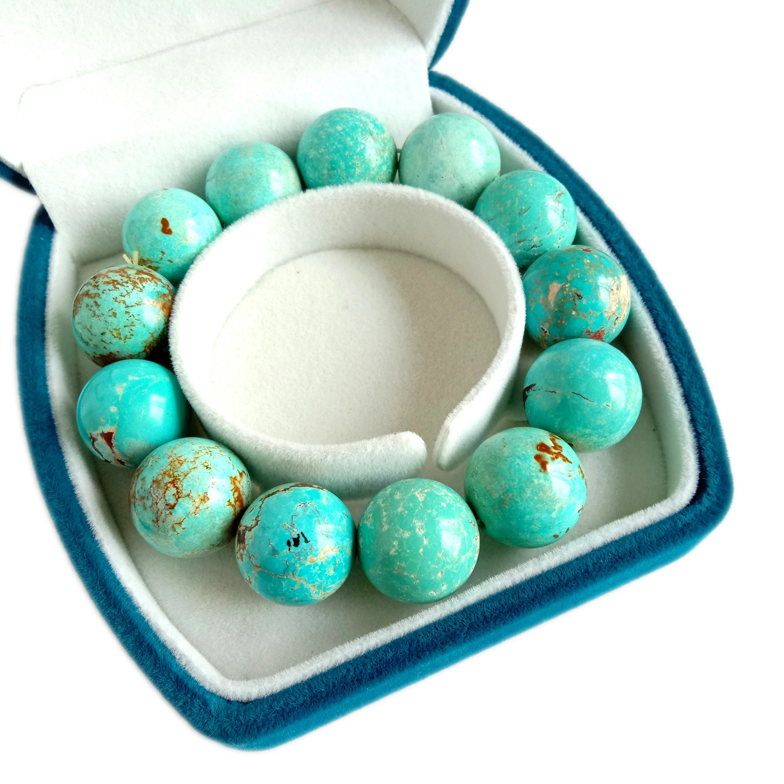 Natural Blue Turquoise 17mm gburugburu Beads N'ogbe 1