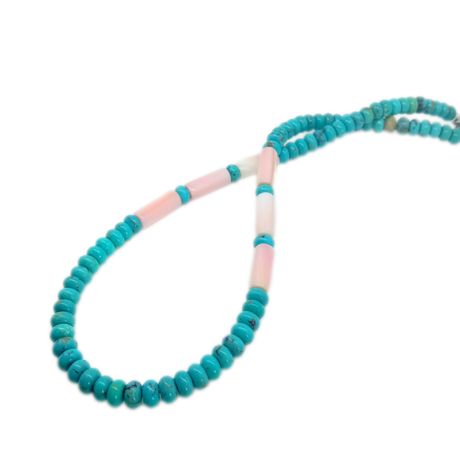 Natural pinki sea shell turquoise Antique Tibetan Turquoise Necklace 15