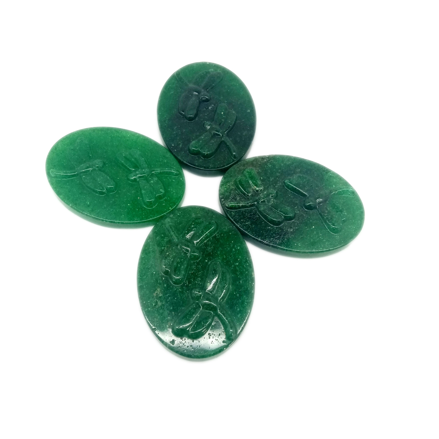 Gemstone Ukiran Héjo Strawberry Quartz cabochon batu potong 1