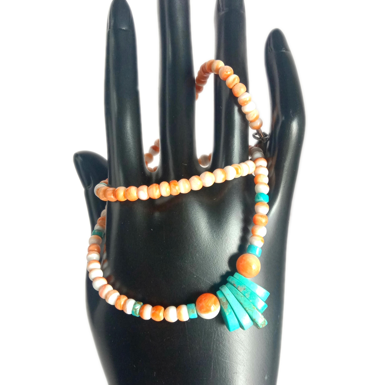 ਔਰਤਾਂ ਲਈ ਕੁਦਰਤੀ ਸਪਾਈਨੀ ਸੀਪ ਫਿਰੋਜ਼ੀ ਬੀਡਡ ਹਾਰ ਦਾ ਤੋਹਫ਼ਾ ਫਿਰੋਜ਼ੀ ਗਹਿਣੇ 15