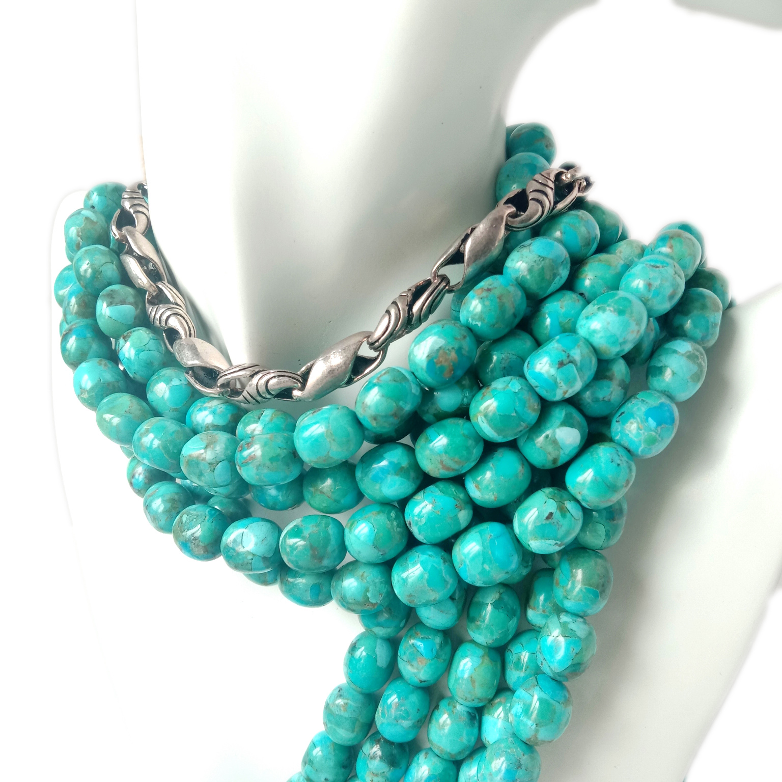 Gemstone Blua turkisa terpomo Bidoj Gemstone 16 Strand 18