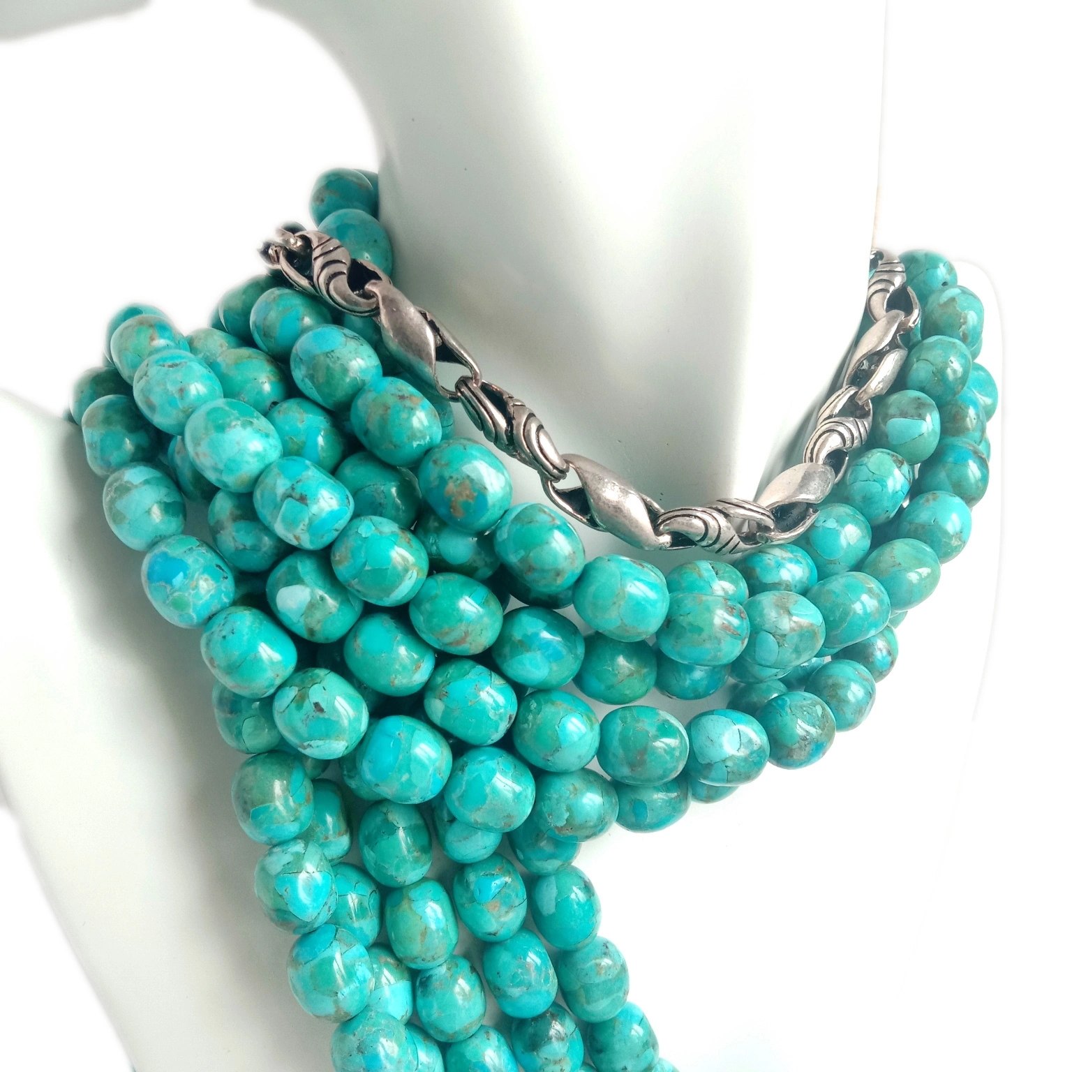 Gemstone Blua turkisa terpomo Bidoj Gemstone 16 Strand 1