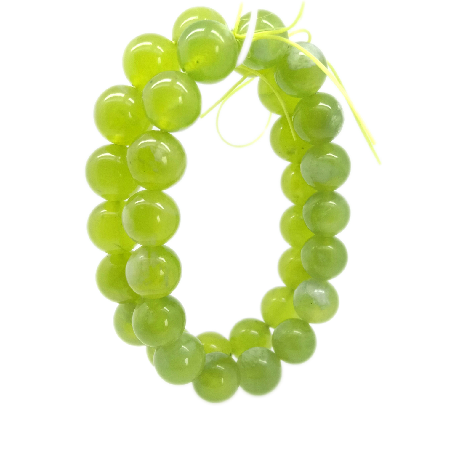 అత్యుత్తమ నాణ్యత 100% సహజమైన గ్రీన్ ప్రీహ్నైట్ స్మూత్ పూసలు 14