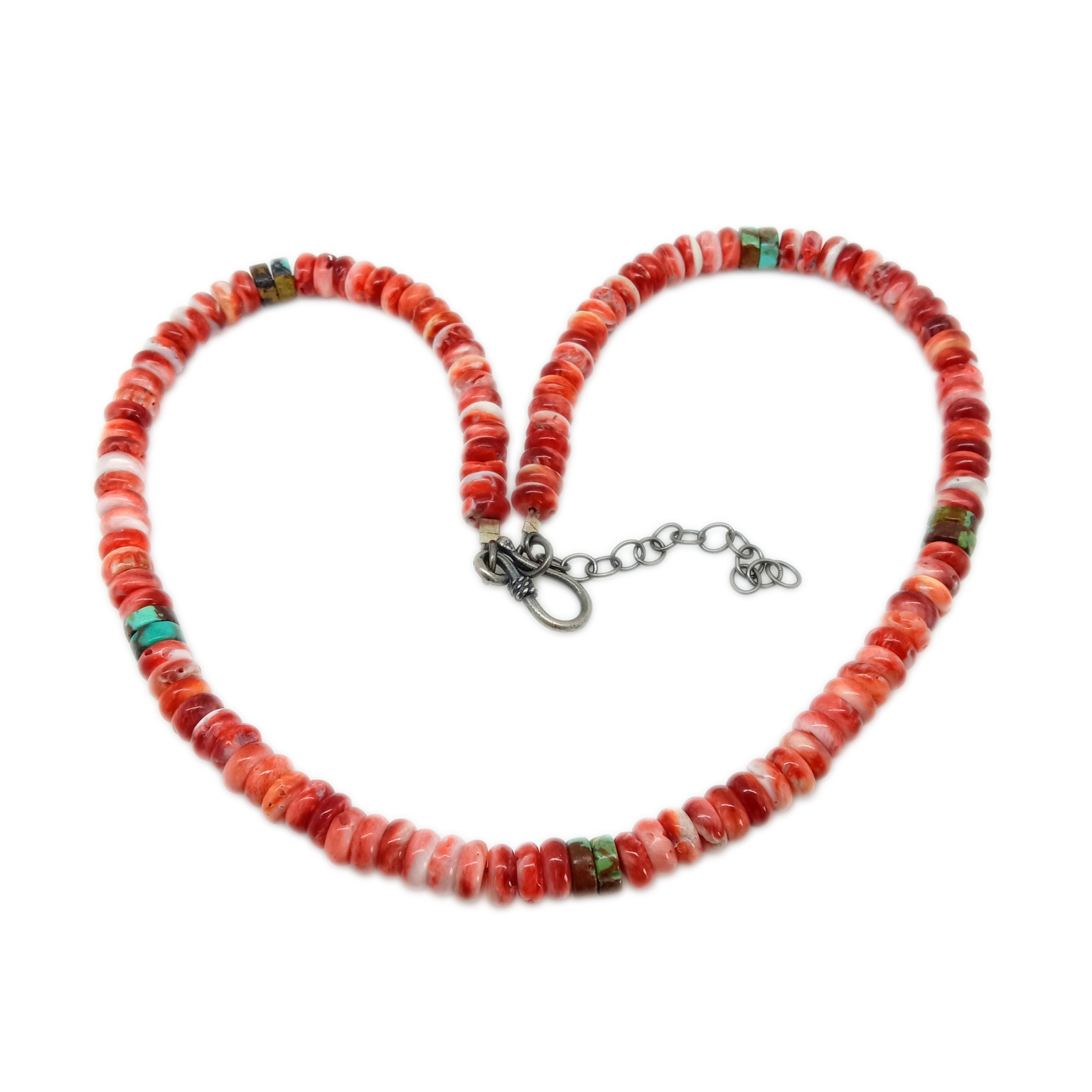 તેના માટે અસલી નેચરલ પીરોજ સ્પાઇની ઓઇસ્ટર જેમસ્ટોન નેકલેસ ગિફ્ટ 14