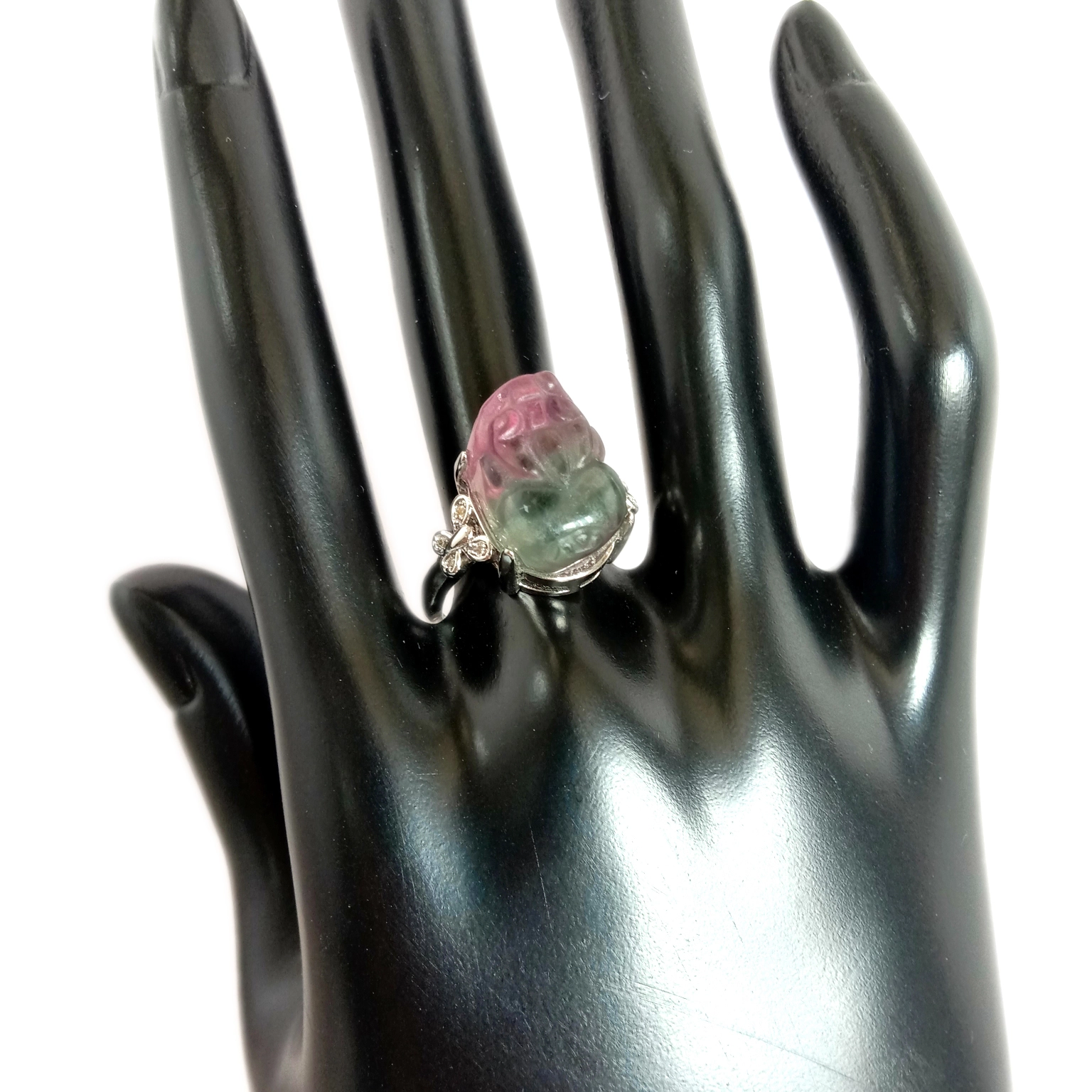 925 Sterling Silver Fluorite Ring Purpura Fluorite Manfarita Ringo Donaco Por Ŝi 1