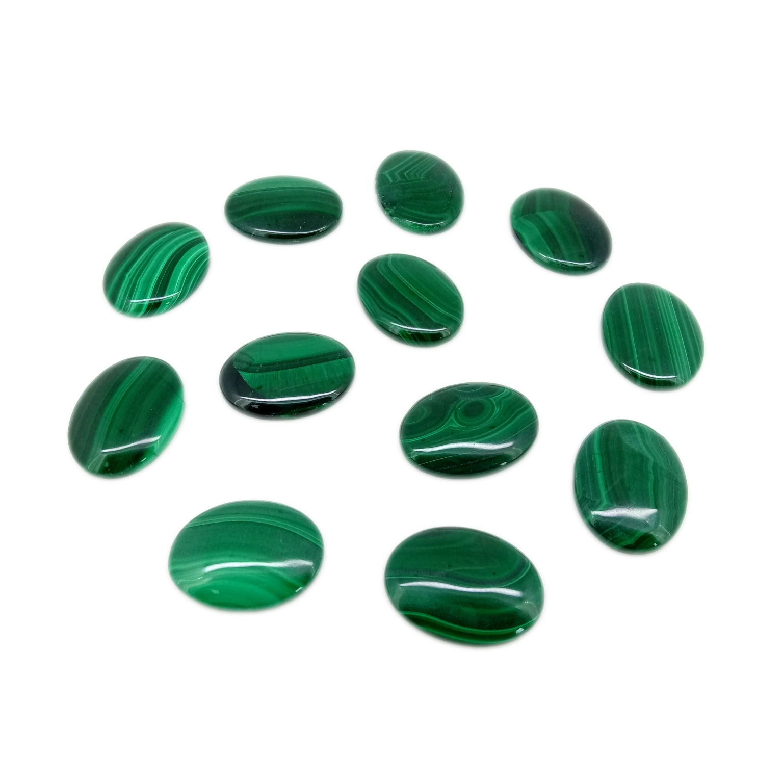 Eke Malachite Cabochon Ọtụtụ Loose Malachite Gemstone Ọtụtụ N'ogbe Cab Gemstone 1