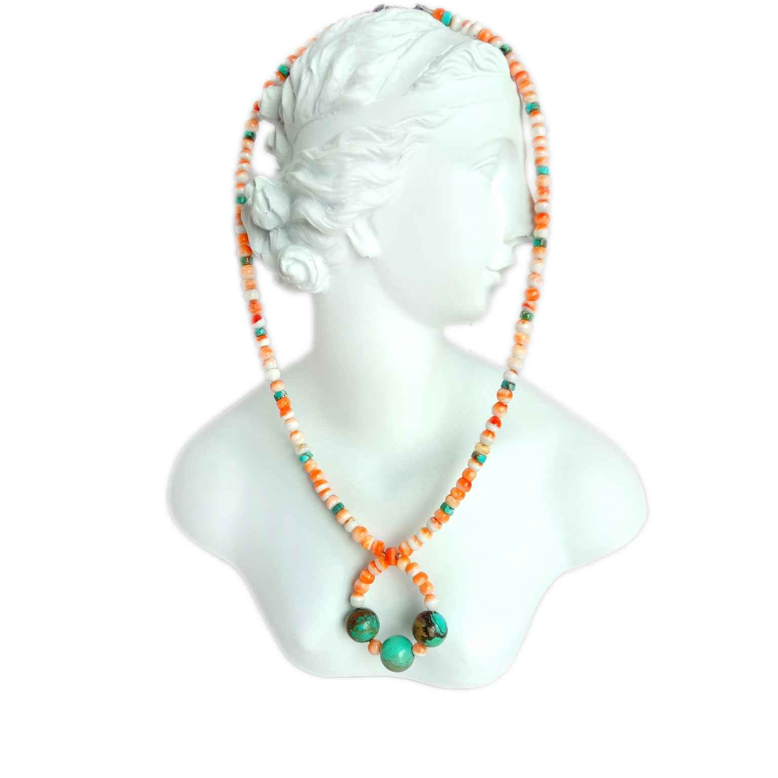 جاكلا بويۇنلىرى يەرلىك بويۇن بويۇملىرى Unisex Turquoise Spiny Oyster گۆھەر تاش بويۇن 1
