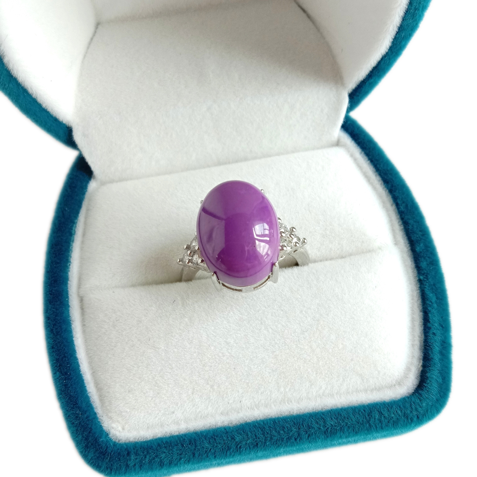 ഫോസ്ഫോസൈഡറൈറ്റ് റിംഗ് ഹാമർഡ് സ്റ്റാക്കർ പർപ്പിൾ ജെംസ്റ്റോൺ റിംഗ് 925 സ്റ്റെർലിംഗ് സിൽവർ 14