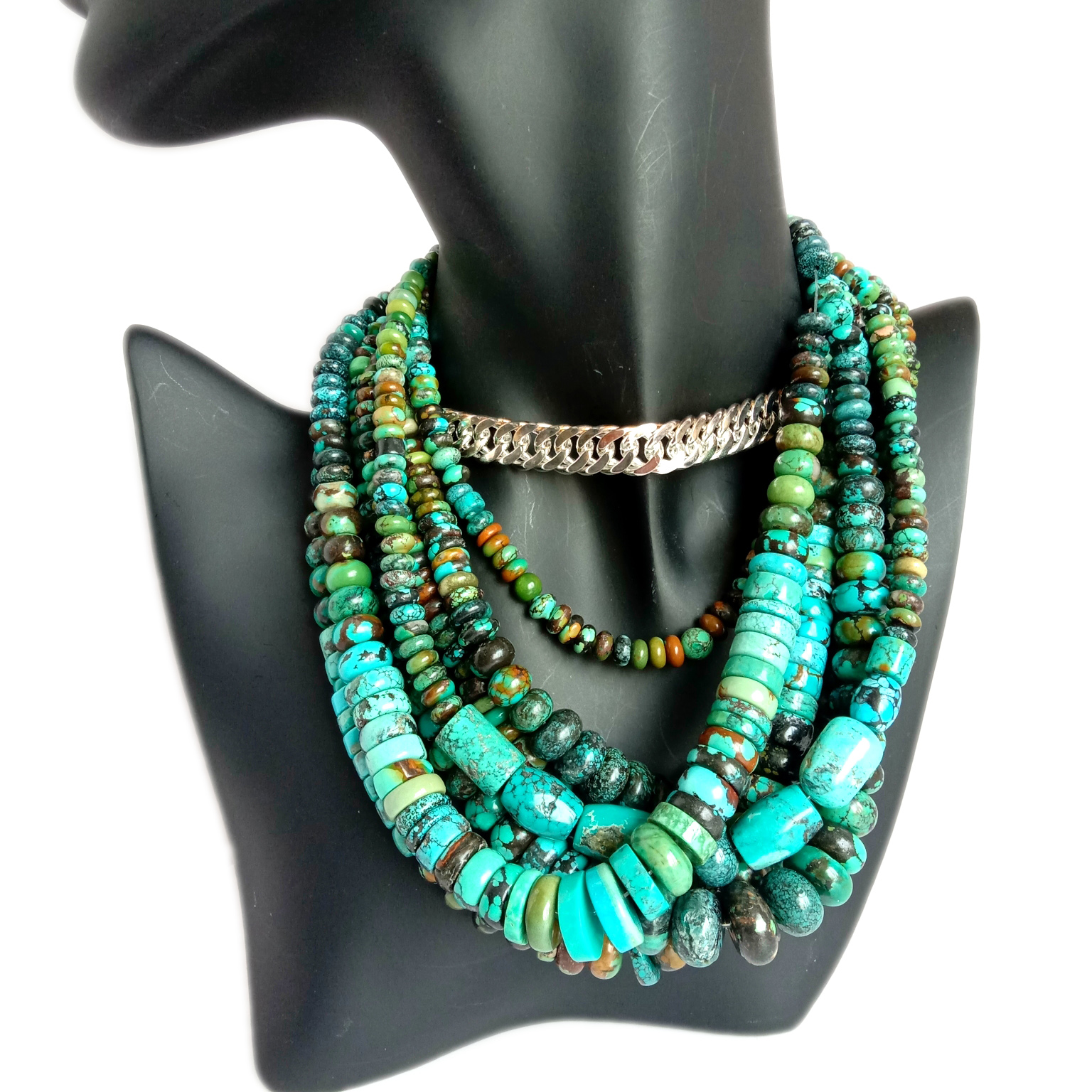 Manik-manik Turquoise Natural Spacer pirus nemokake pesona manik-manik 18