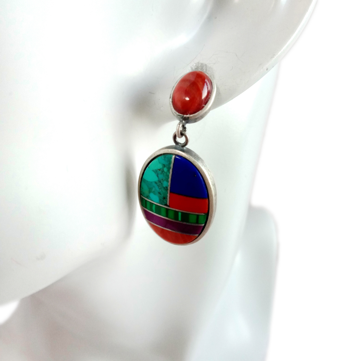 Gemstone Anting spiny tiram malachite Lapis Lazuli pirus nyieun 14