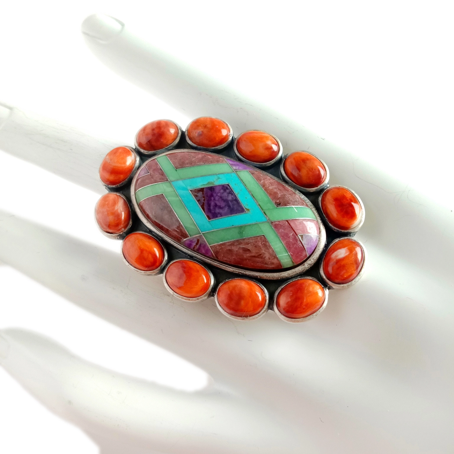 Gemstone Anting Turquoise spiny tiram nyieun handmade 1