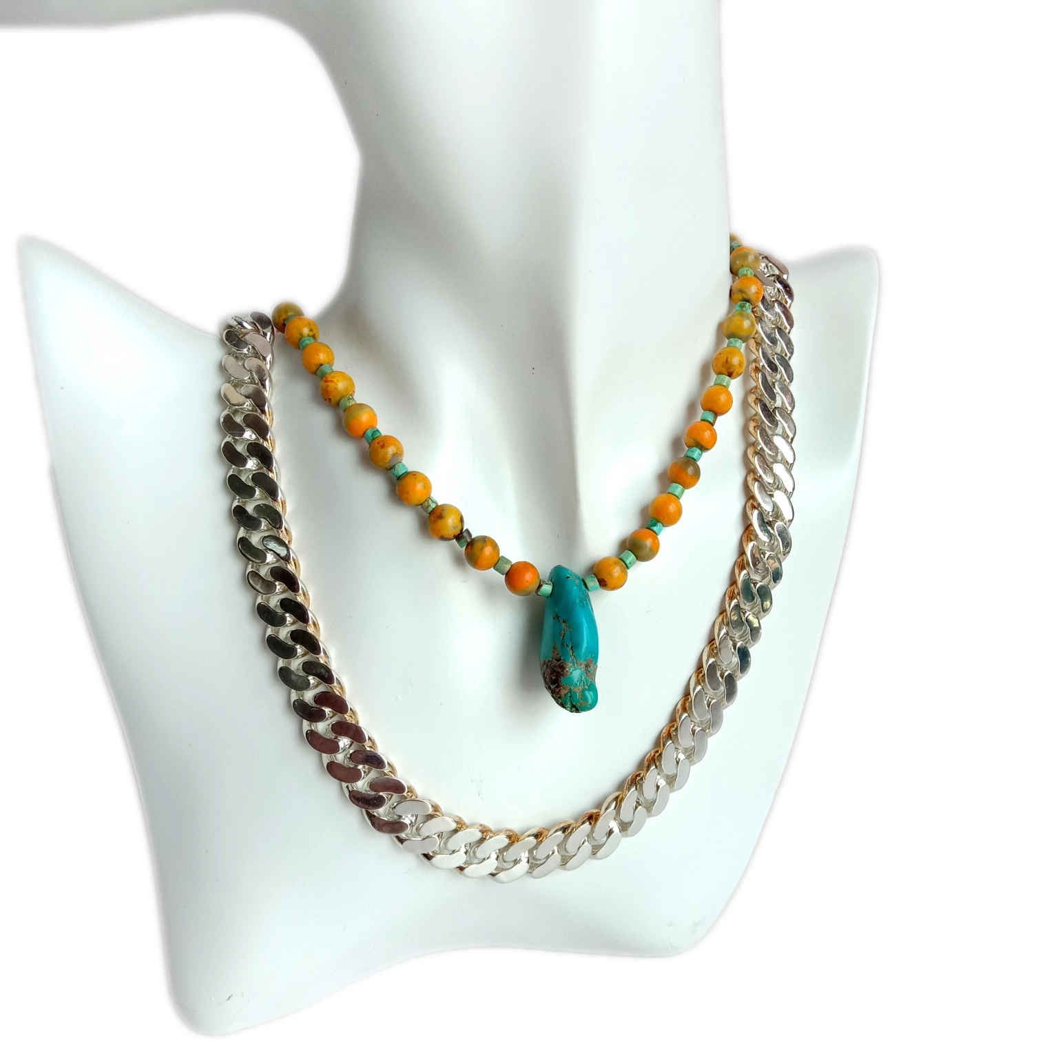 Natural turquoise bumblebee Handmade Nice Kalung 16 Inch ayu 1