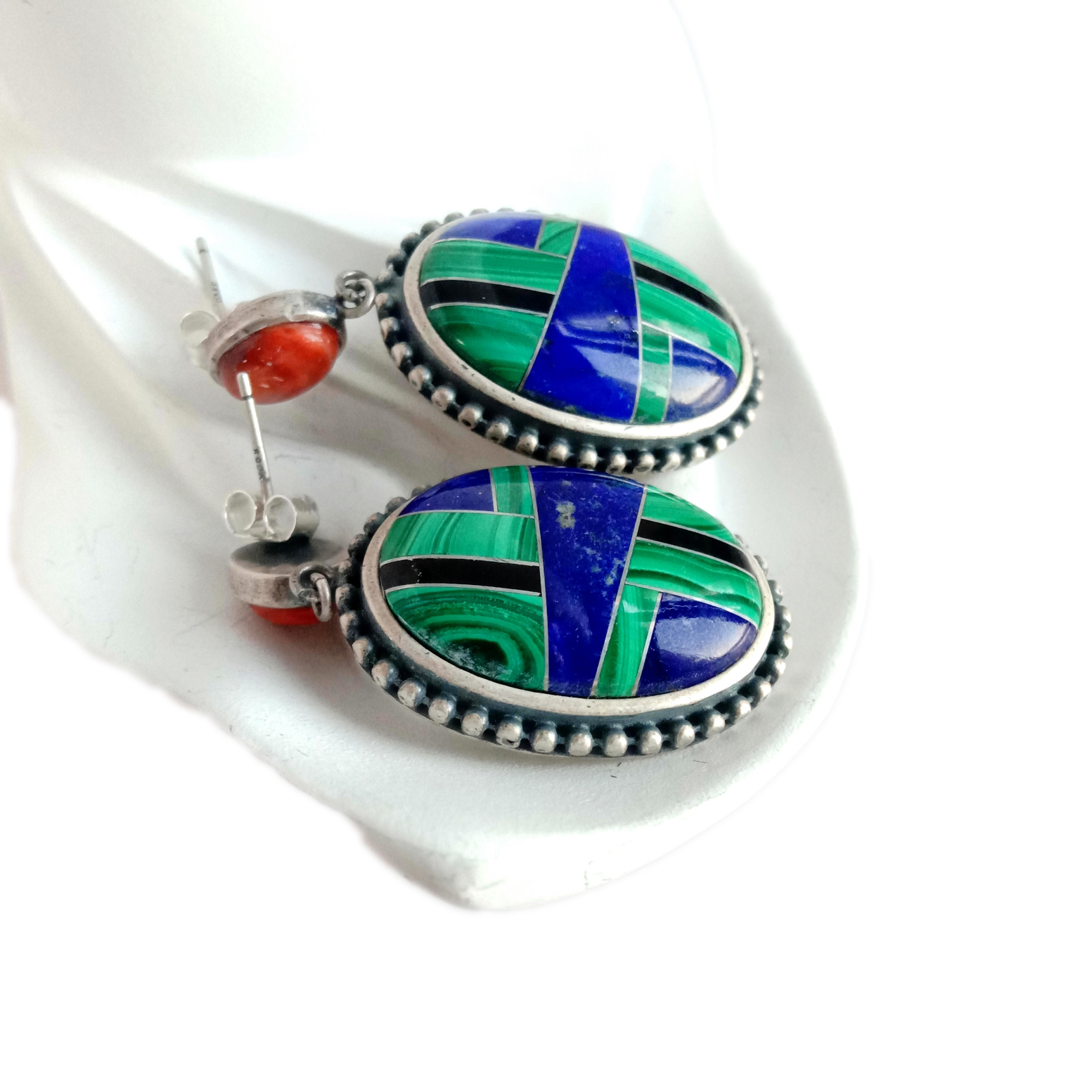 អយស្ទ័រធម្មជាតិ malachite Lapis Lazuli ក្រវិលត្បូងដ៏ស្រស់ស្អាត អំណោយរបស់នាង 14