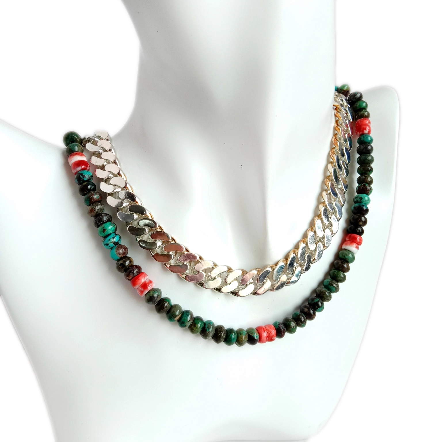 Kadatangan Anyar Tibét Alami spiny tiram pirus Handmade Kalung Nice 1
