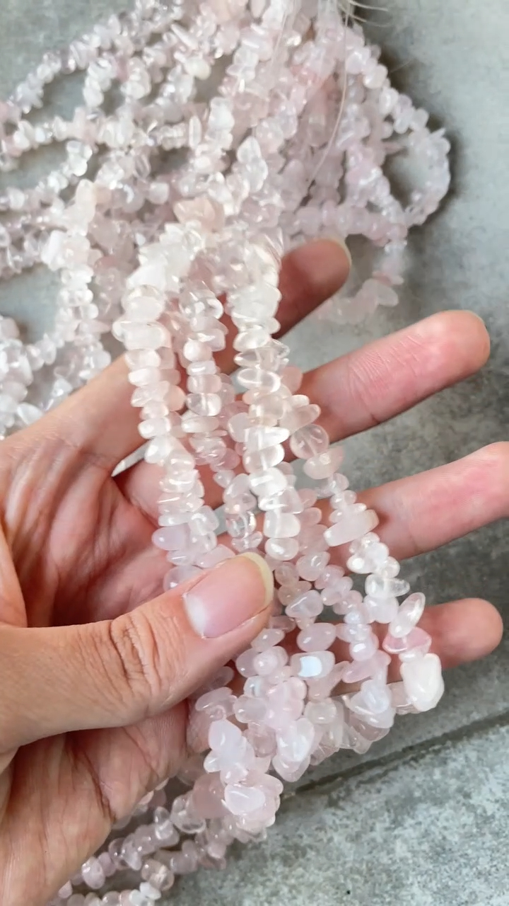 真正的天然玫瑰石英珠粉紅色玫瑰石英寶石級寶石散珠散裝批次選項 8