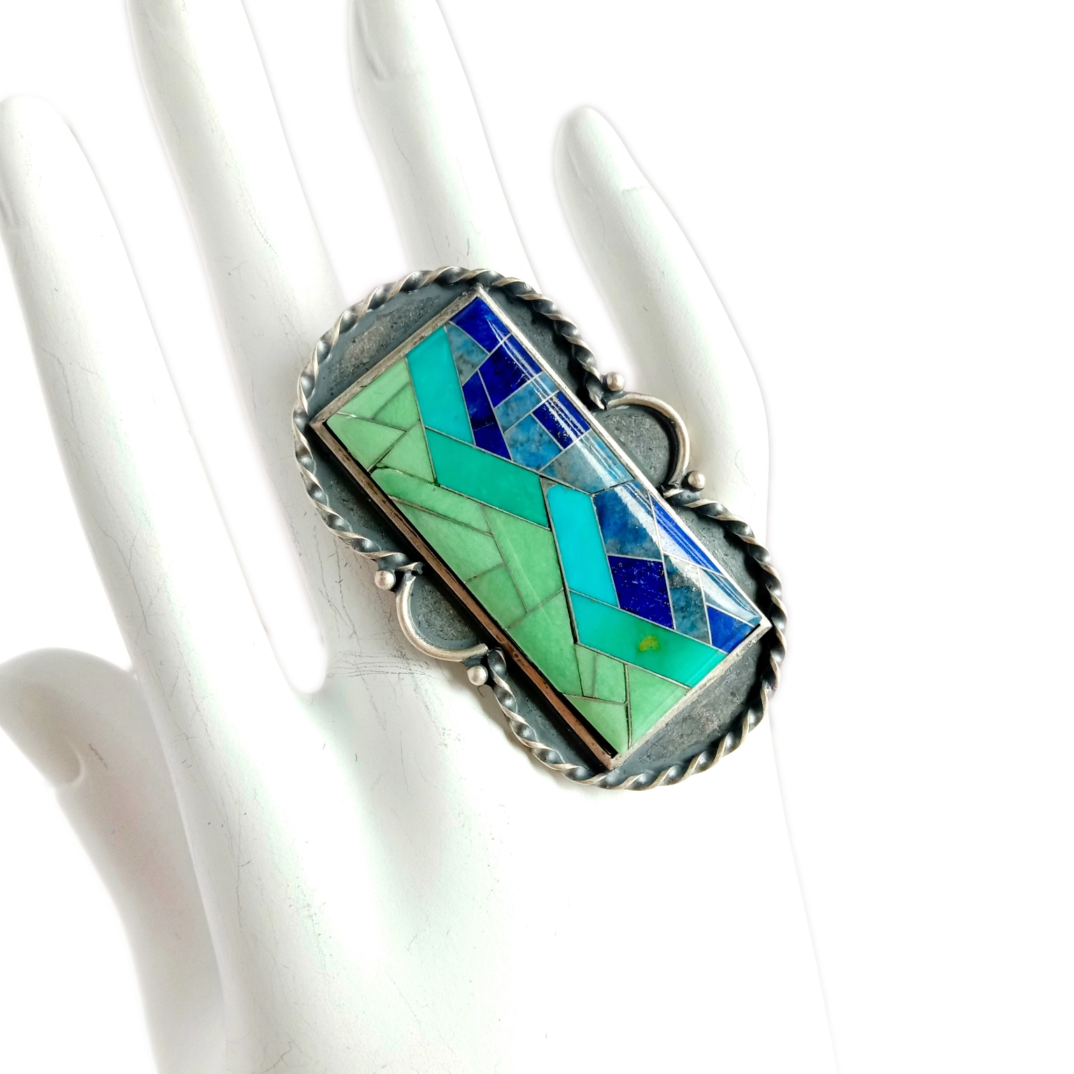 Turkoois ringe handgemaakte 925 sterling silwer 925 boho ring geskenk item Turkoois 1