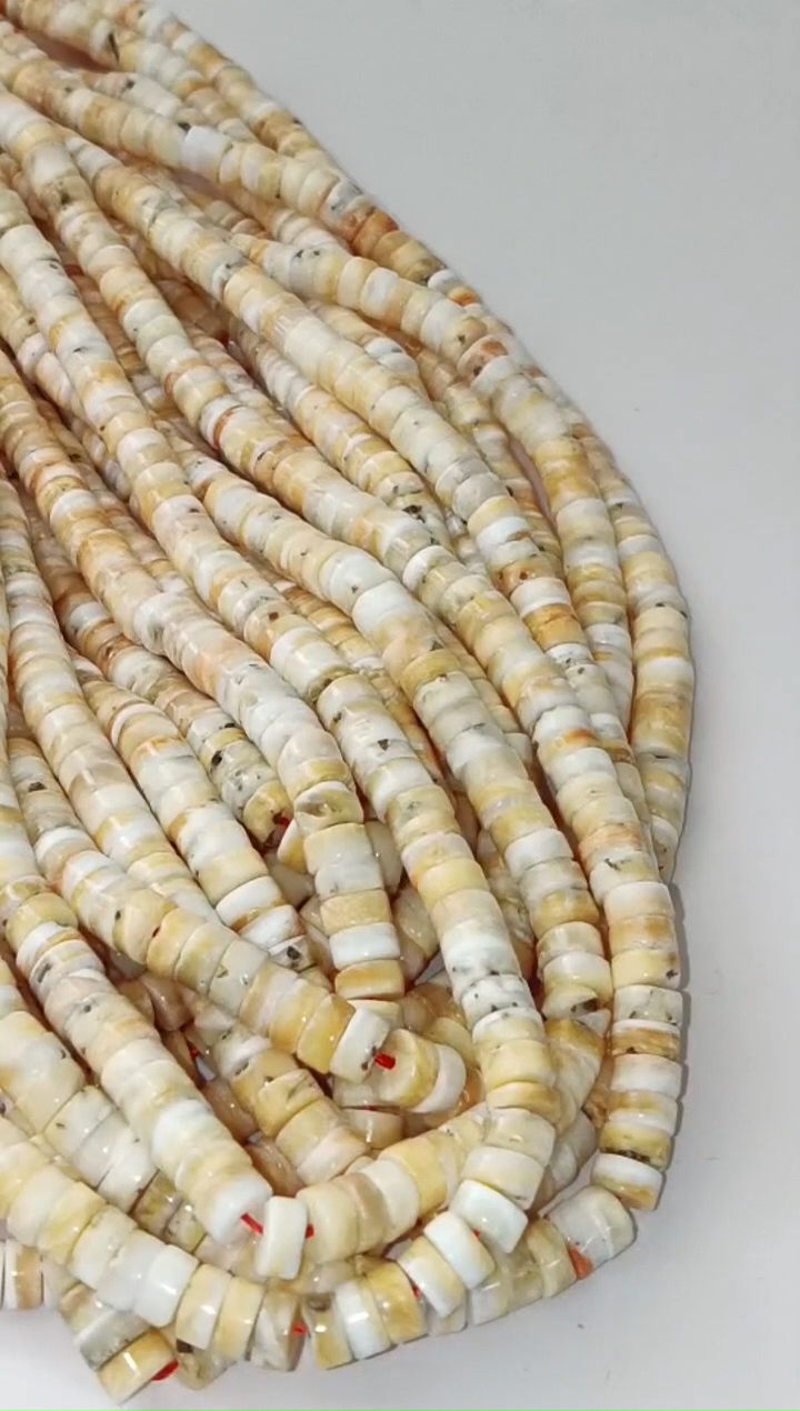 Spiny Oyster Roundel Beads 6 mm Grootte Natuurlike Stekelrige Oester Oranje Kleur 8