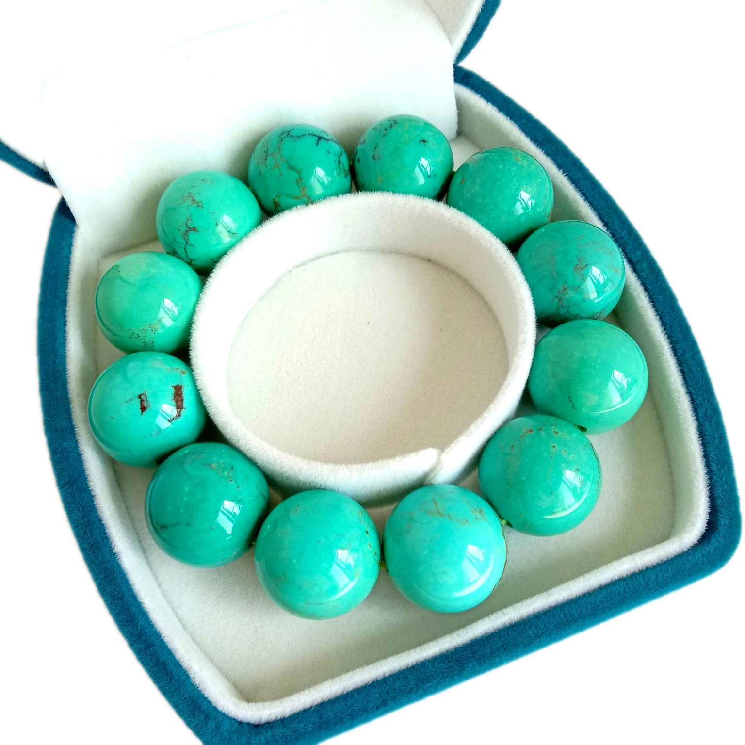 Naturaj 18mm Turkisaj Bluaj Gemaj bidoj farantaj Brakringon 1