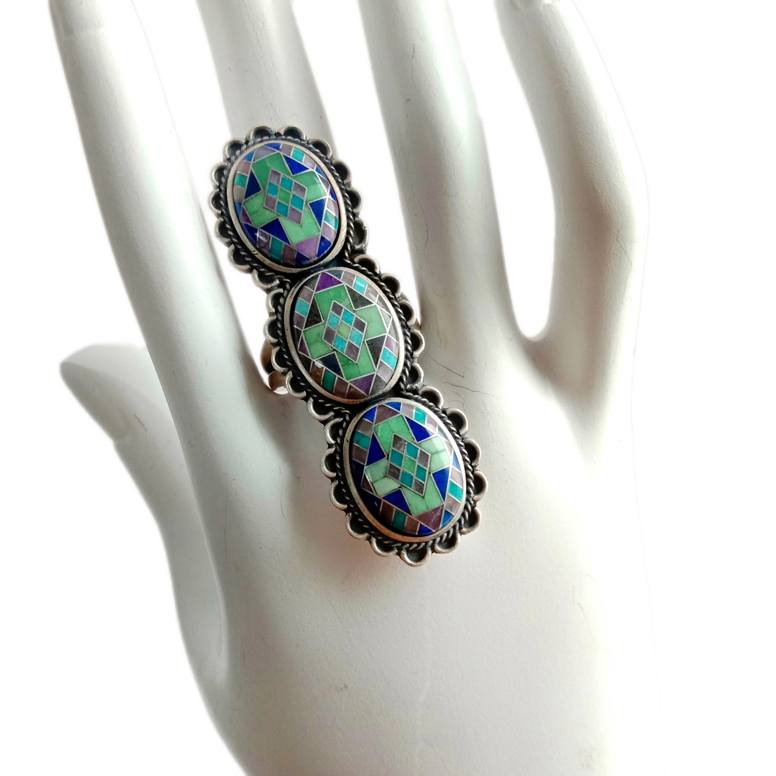 Vintage Turquoise ئۈزۈكى تەبىئىي ئارىزونا تۇركۇزا ئۈزۈك سوۋغىسى ئۇنىڭغا 1