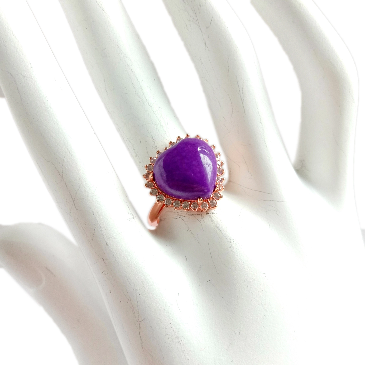 Phosphosiderite Gemstone Ntiv Nplhaib Ntiv Nplhaib Lub Plawv Zoo Nkauj Kab tshoob Nplhaib Khoom Plig Rau Nws 1