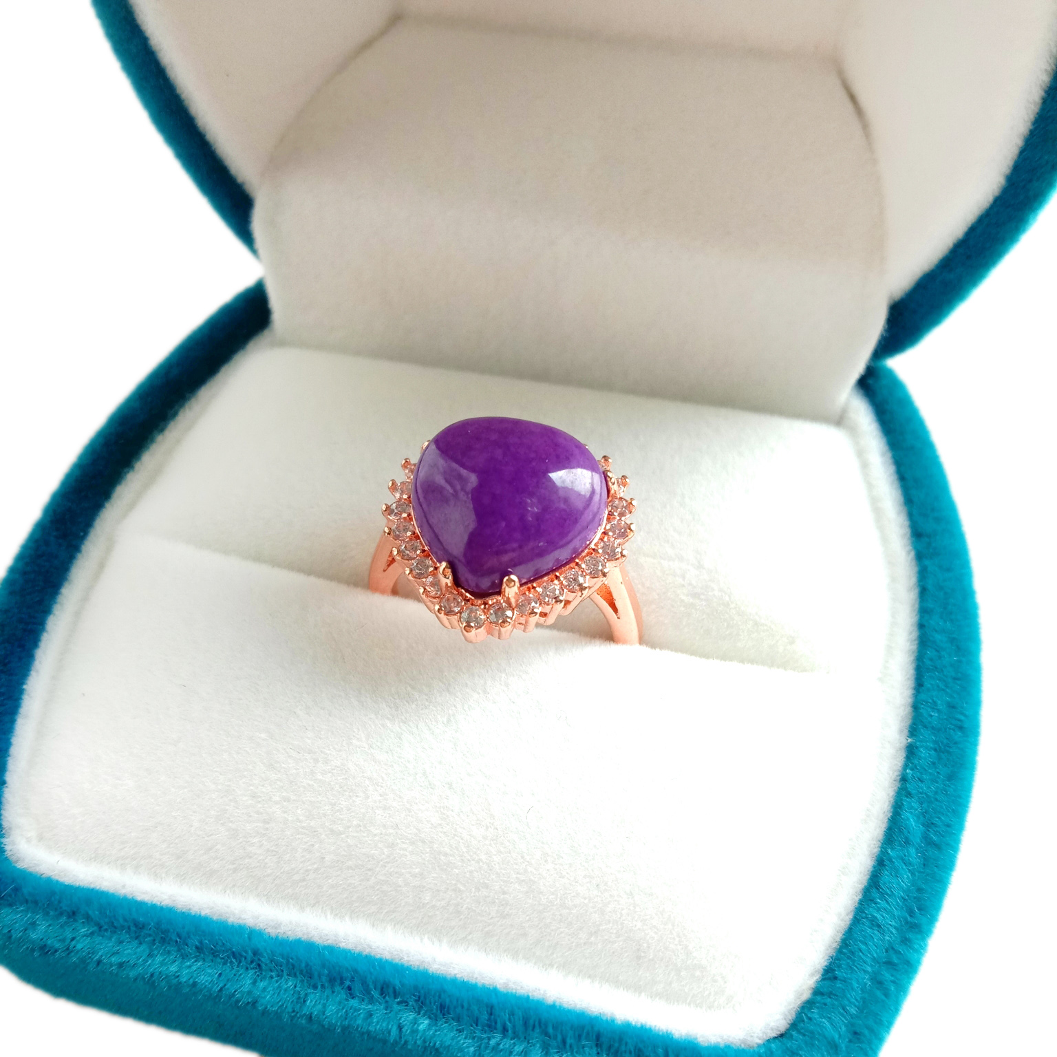 Phosphosiderite Gemstone Ntiv Nplhaib Ntiv Nplhaib Lub Plawv Zoo Nkauj Kab tshoob Nplhaib Khoom Plig Rau Nws 14