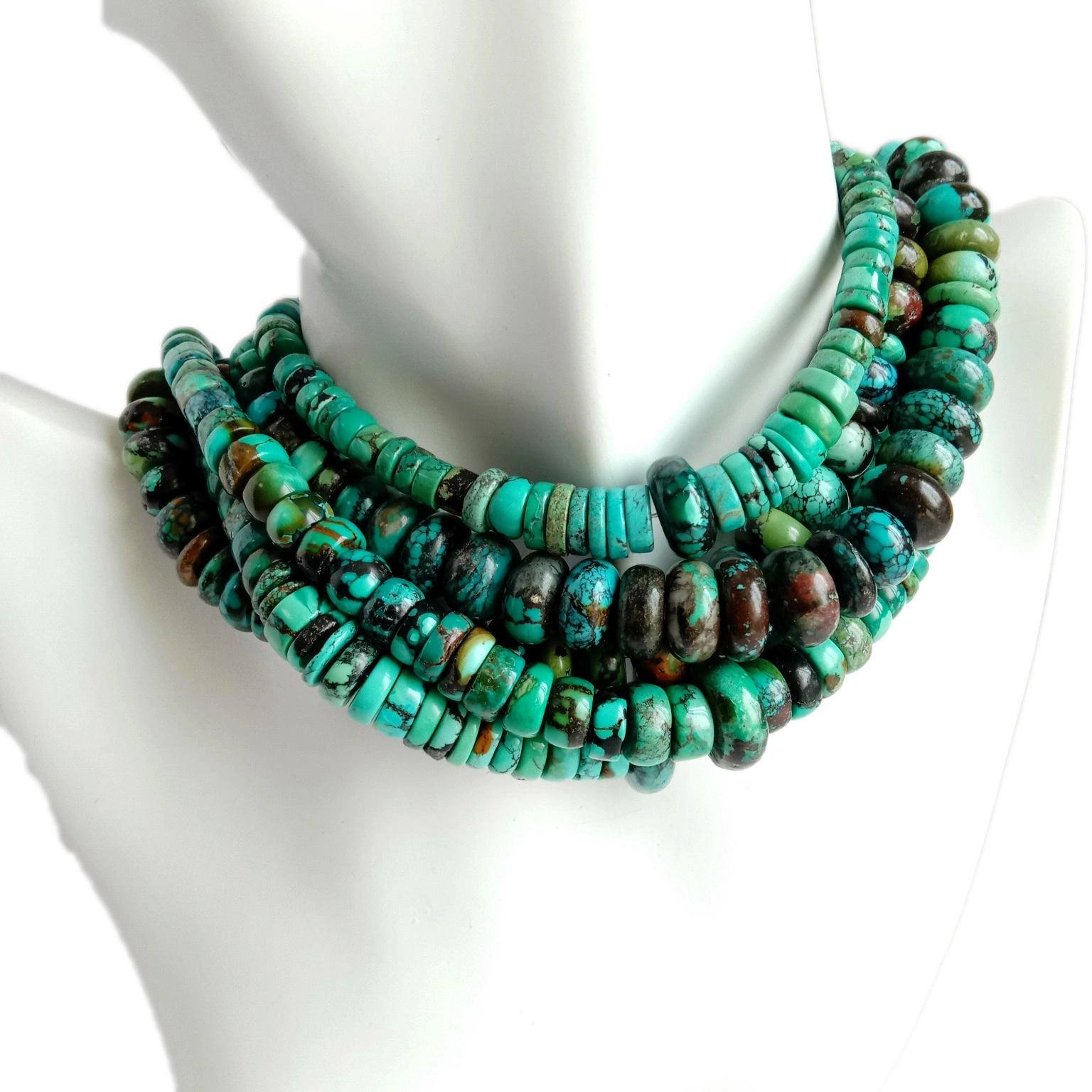 Ezigbo Turquoise Beaded Necklace Turquoise Beads Maka enyi nwanyị Dainty Necklace Onyinye 1