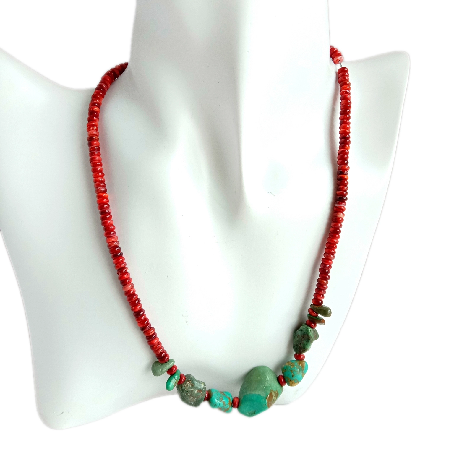 Natuerlike stekelige oester turquoise 925 Sterling Sulveren ketting Kristal Beaded Ketting 1