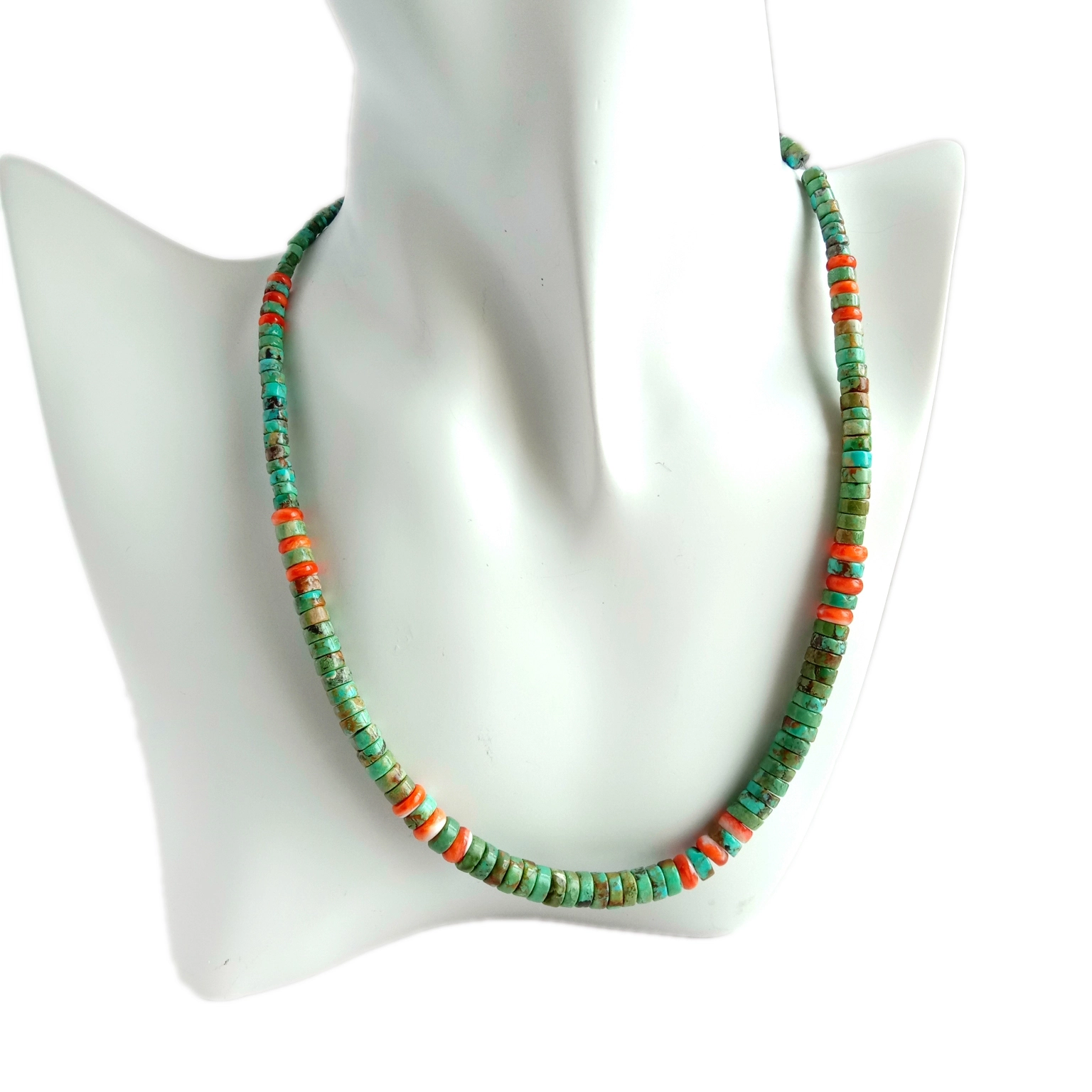 Ntuj Spiny Oyster Turquoise 925 Sterling Silver Necklace Jewelry Gemstone hlaws dai 1