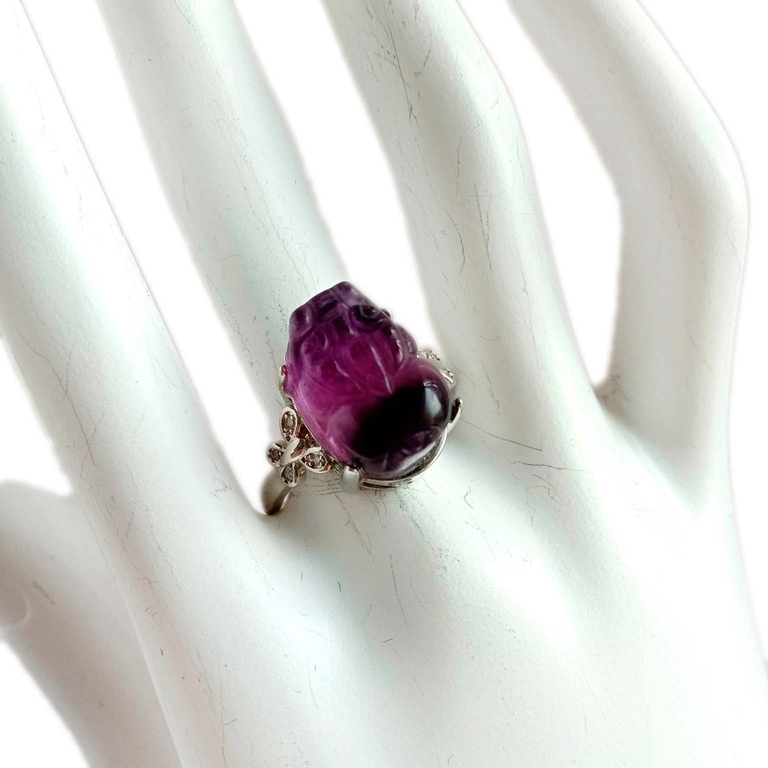 Rainbow Fluoriet Ring 925 Sterling Silwer Enkelring Fluoriet Juweliersware Sterling Ring 1