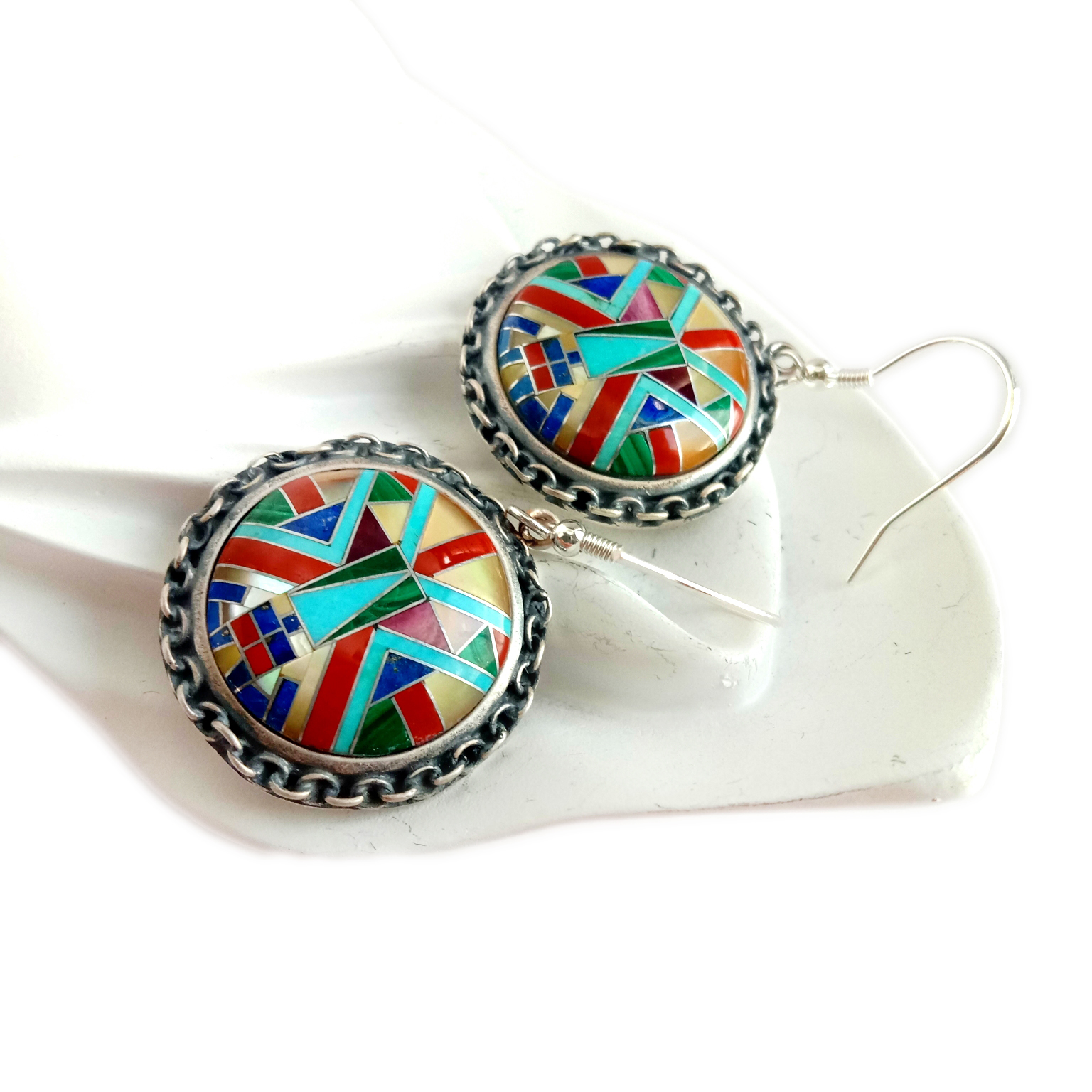 Boulder Turkoois Oorbelle 925 Sterling Silwer edelsteen 15