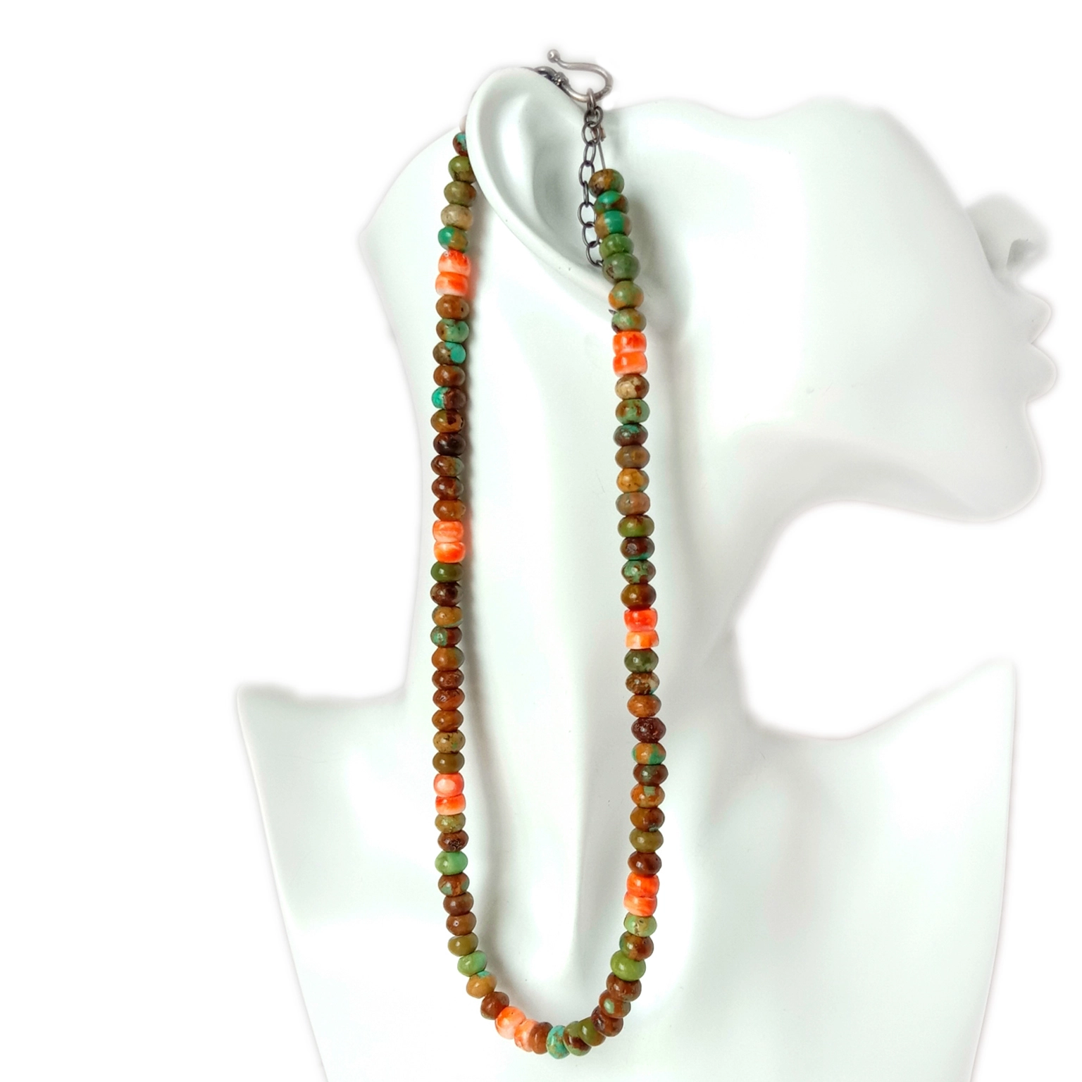 Natural Turquoise spiny oyster Beads 925 Sterling olu ọla ọcha ejiri aka mee maka onyinye nwanyị 1