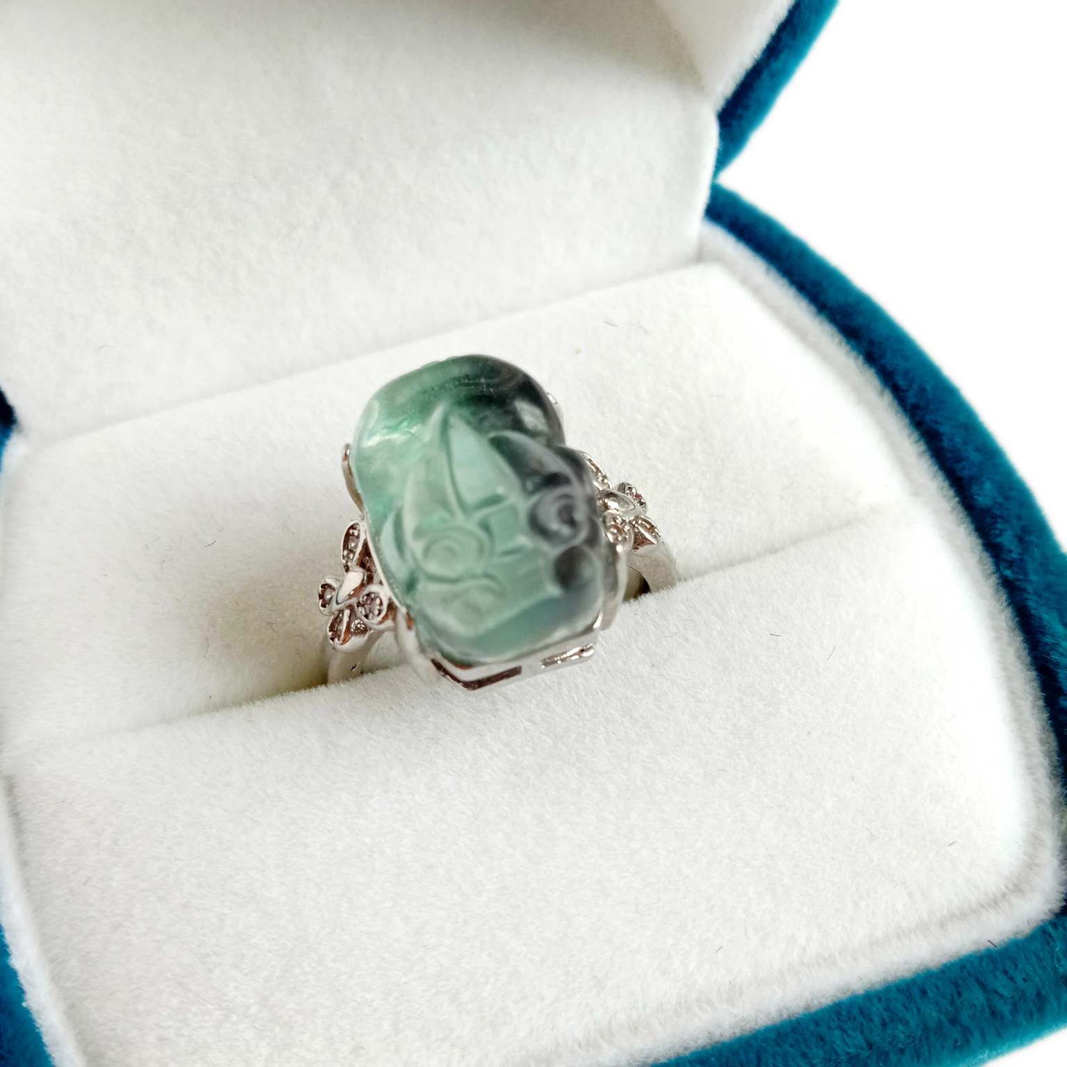 Fluorite Nplhaib Jewelry Crystal Bead Ring Gemstone Rings Boho 29