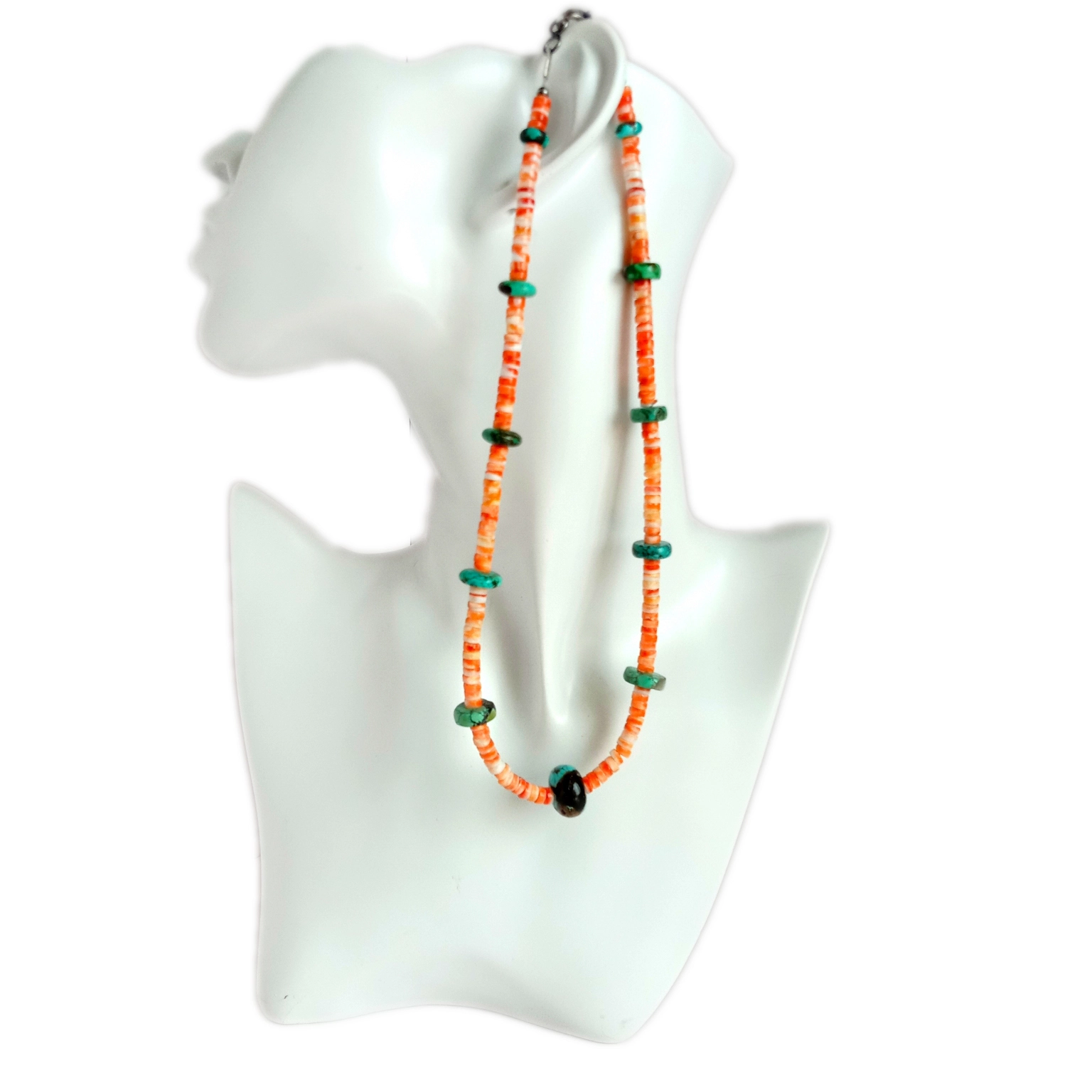 Natural spiny oyster turquoise necklace Artisan Gemstone Necklace Mphatso kwa Mkazi 925 Sterling Silver 1