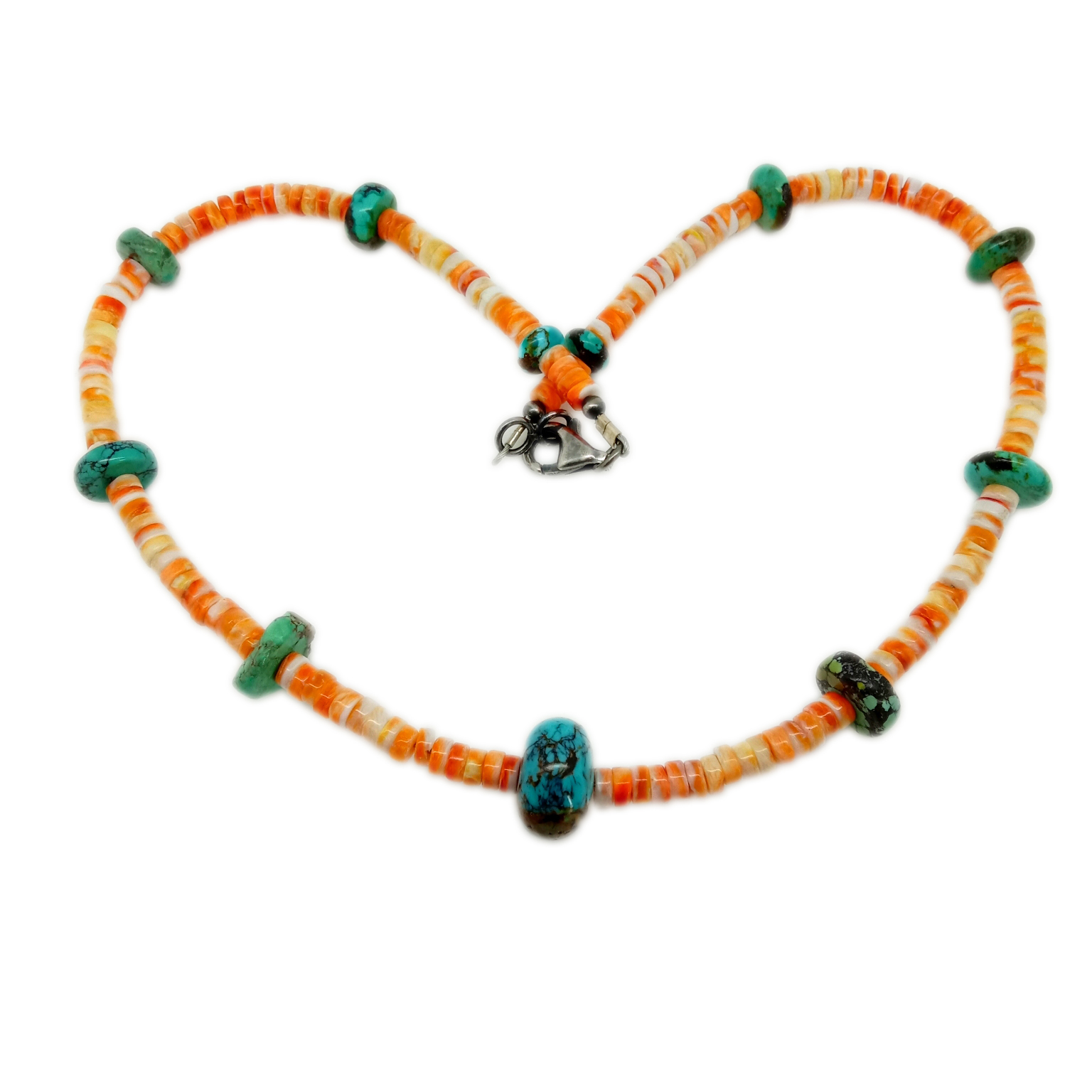 Natural spiny oyster turquoise necklace Artisan Gemstone Necklace Mphatso kwa Mkazi 925 Sterling Silver 14