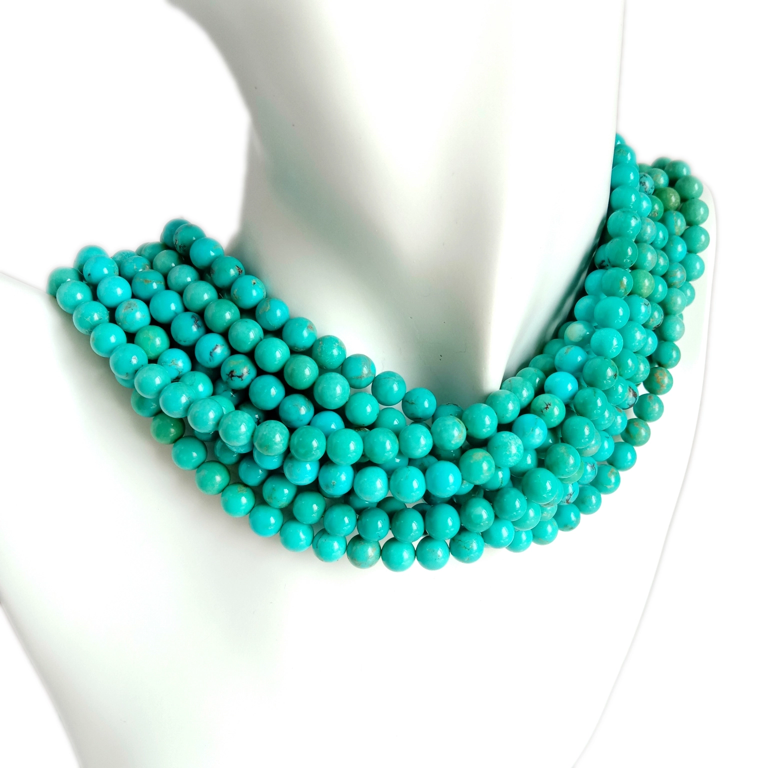 Glain carreg turquoise 5mm glain crwn Gorgeous naturiol glas turquoise gemstone glain Gwir ansawdd neis 1