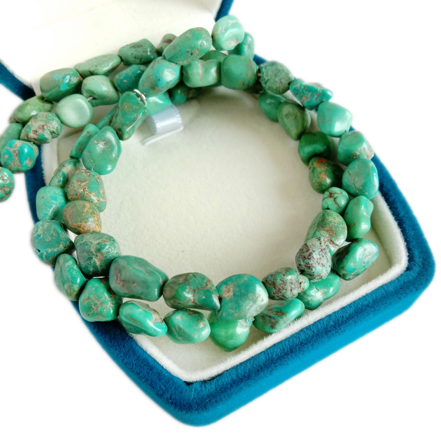 Turquoise 925 Sterling Silver necklace (cov qhwv ntsej muaj ib yam nkaus!) 1