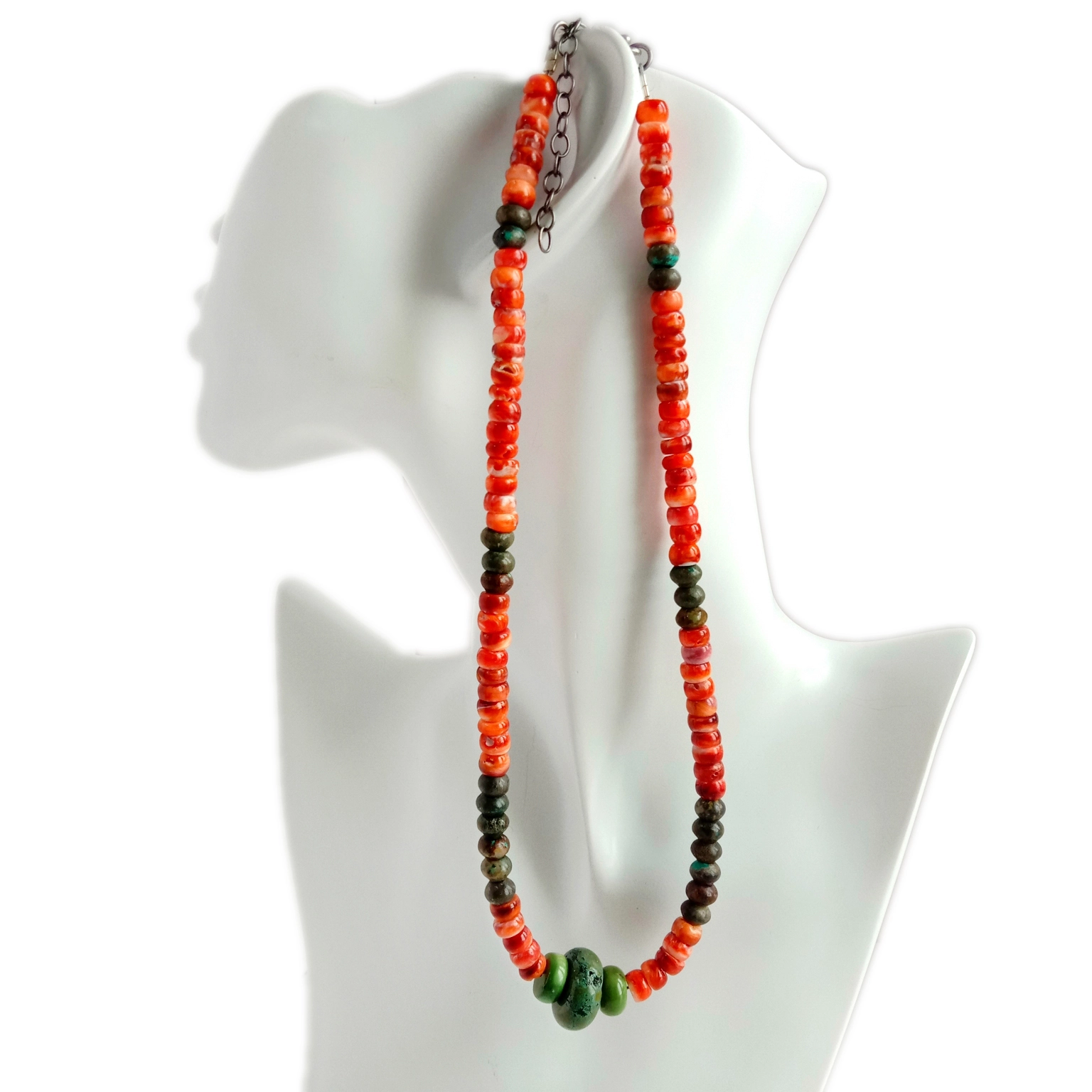 Ntuj Spiny Oyster turquoise Necklace 925 Sterling Silver Jewelry Jacla Necklace Hauv paus txawm Necklace Unisex 1