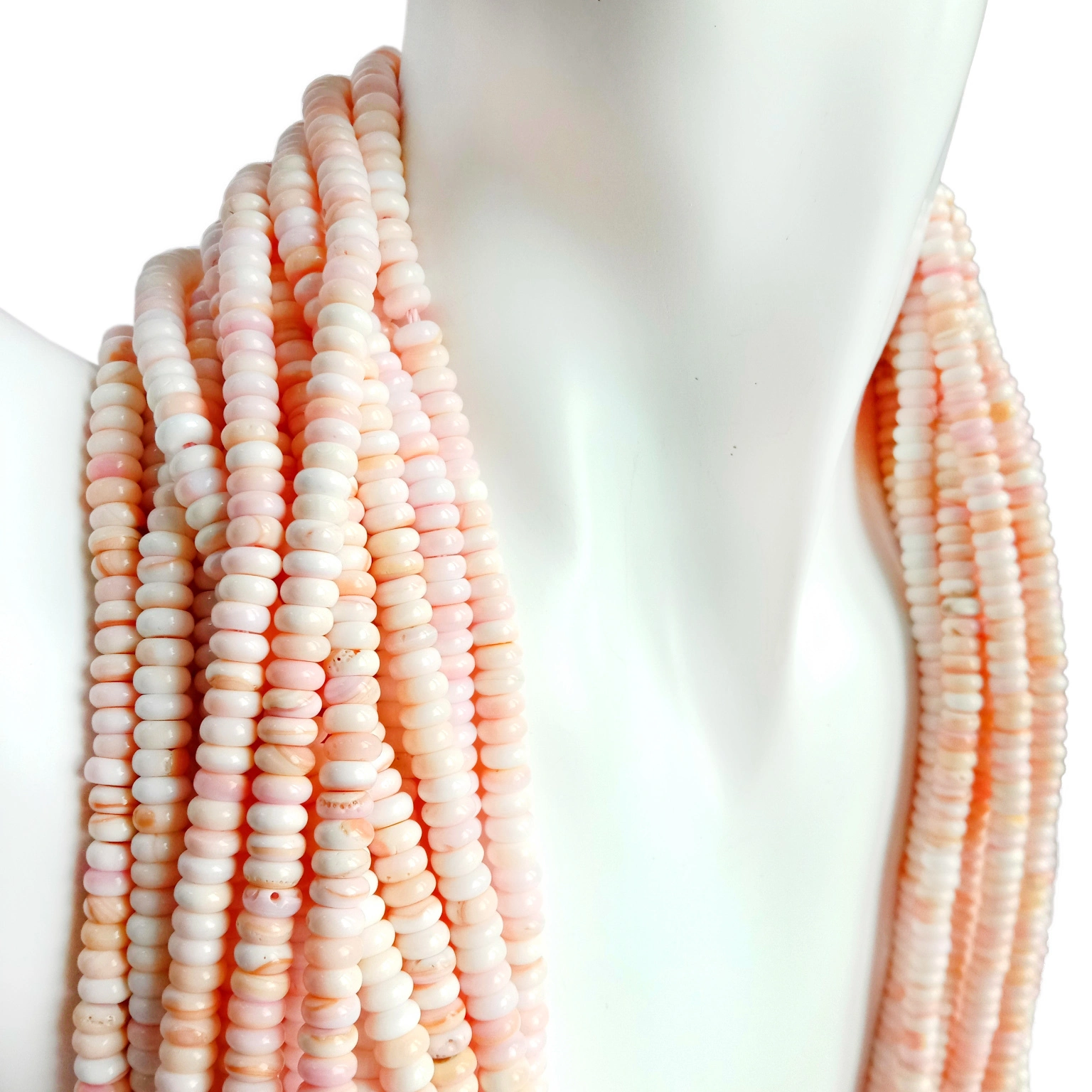 Pink eke na-ahụ shei 5mm Spondylus Shell Beads Stone Maka Ime ọla 1