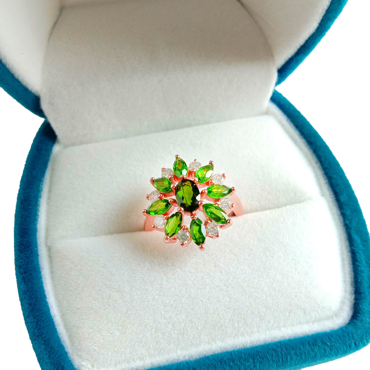 透輝石戒指寶石鉻透輝石石英戒指 925 純銀戒指手工製作 14